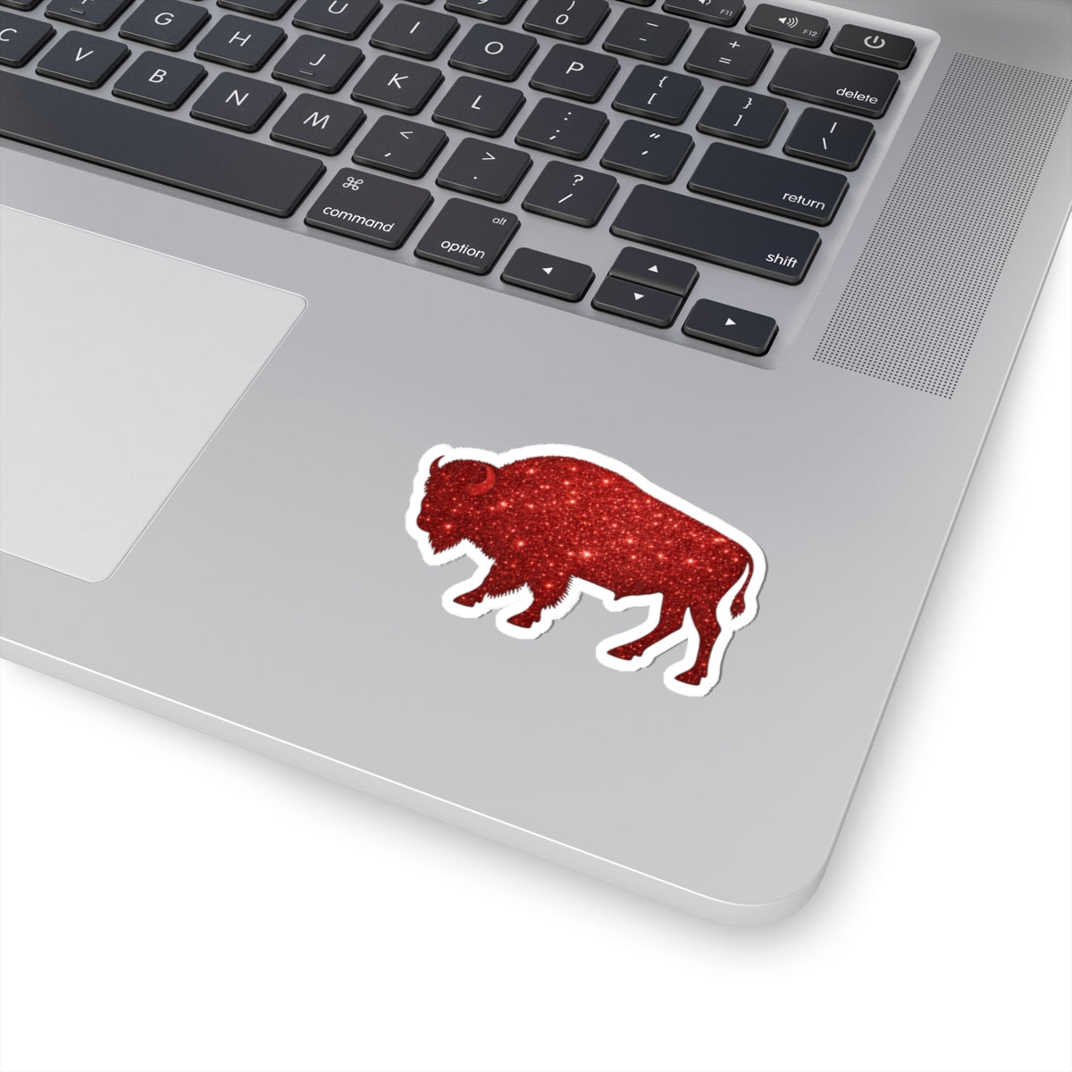 Red Glitter Buffalo Sticker | Kiss-Cut Vinyl Decal, Laptop Sticker