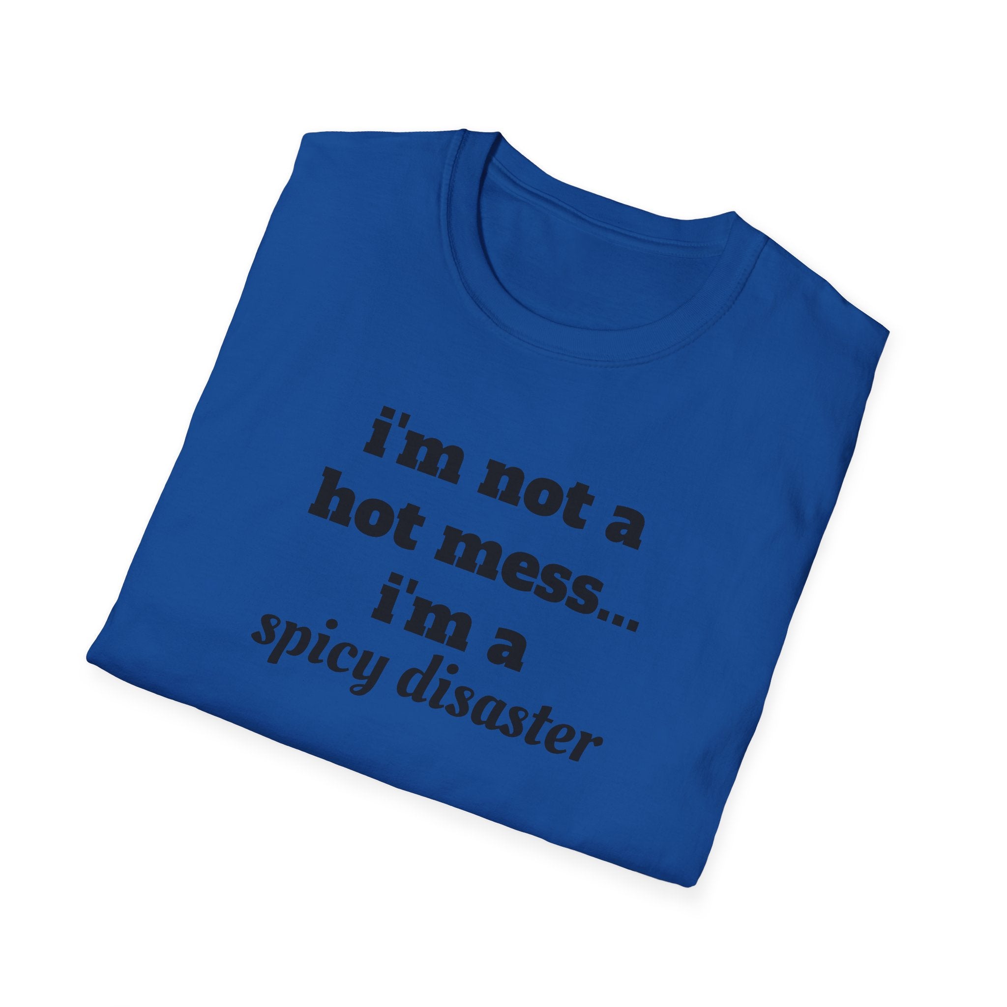 i'm not a hot mess i'm a spicy disaster funny T-Shirt | Funny Text Tee