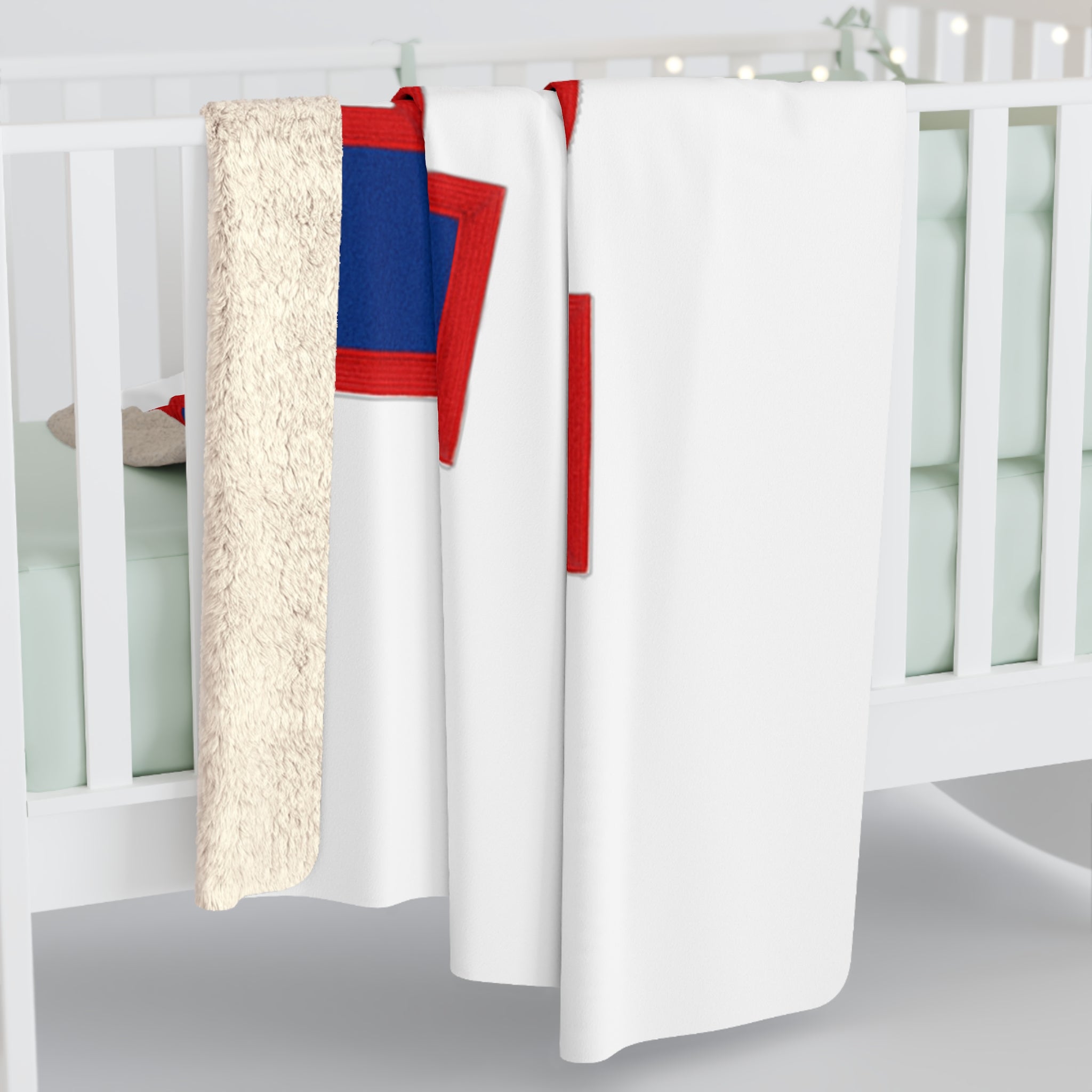 17 Sherpa Fleece Blanket | Blue Red Athletic Jersey Style