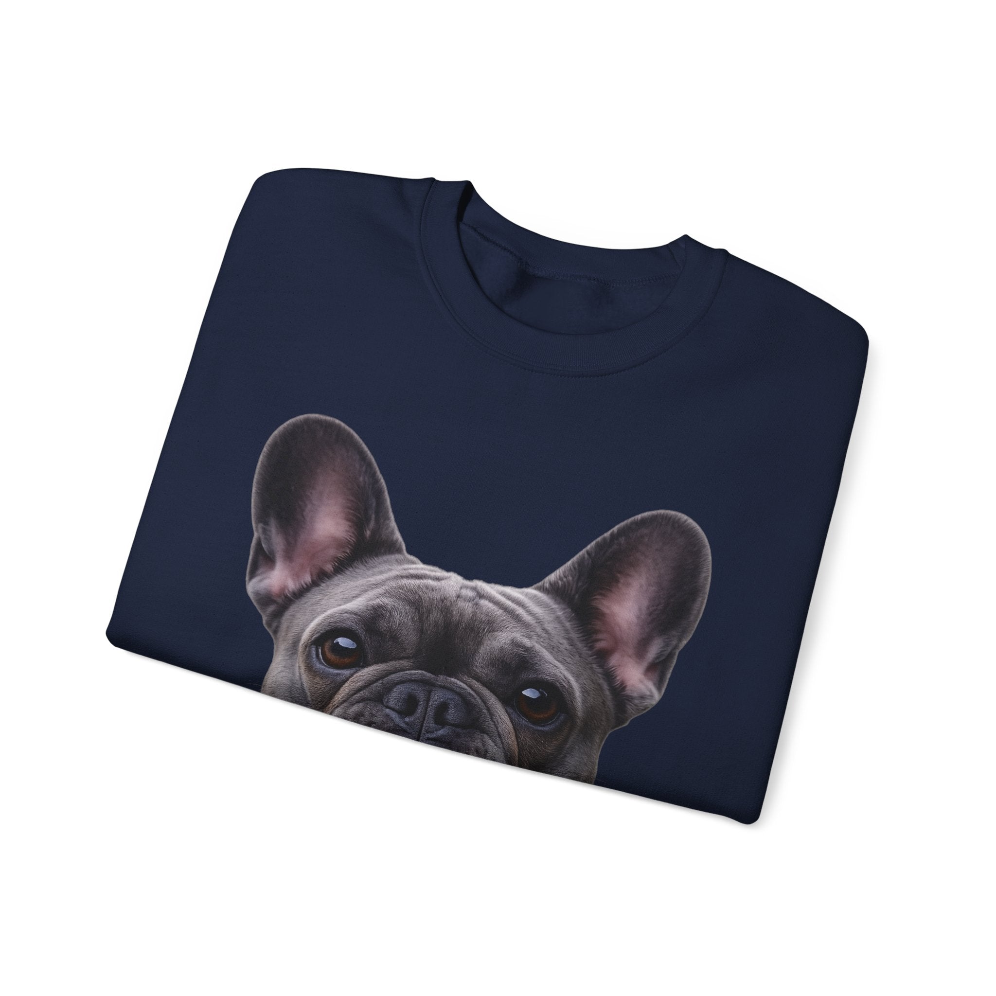 Black French Bulldog Face Sweatshirt | Frenchie Portrait Crewneck