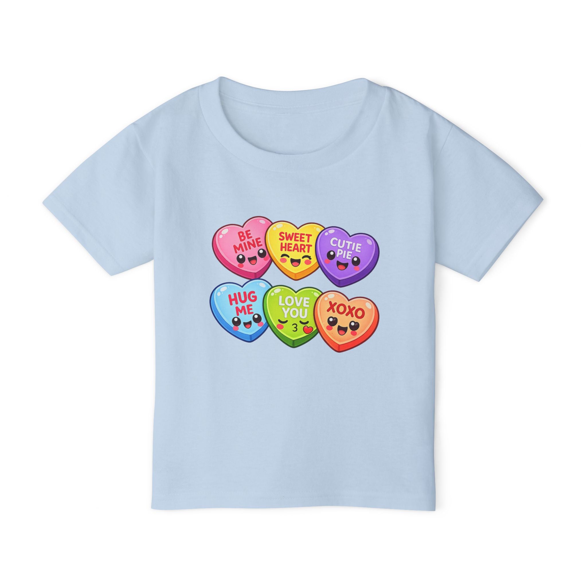 Candy Heart Characters Toddler T-shirt | Valentine Conversation Hearts Design