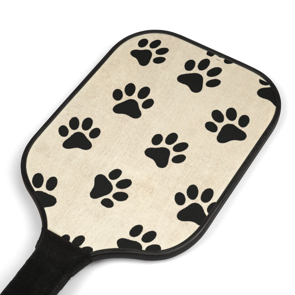 Black Paw Print Pickleball Paddle