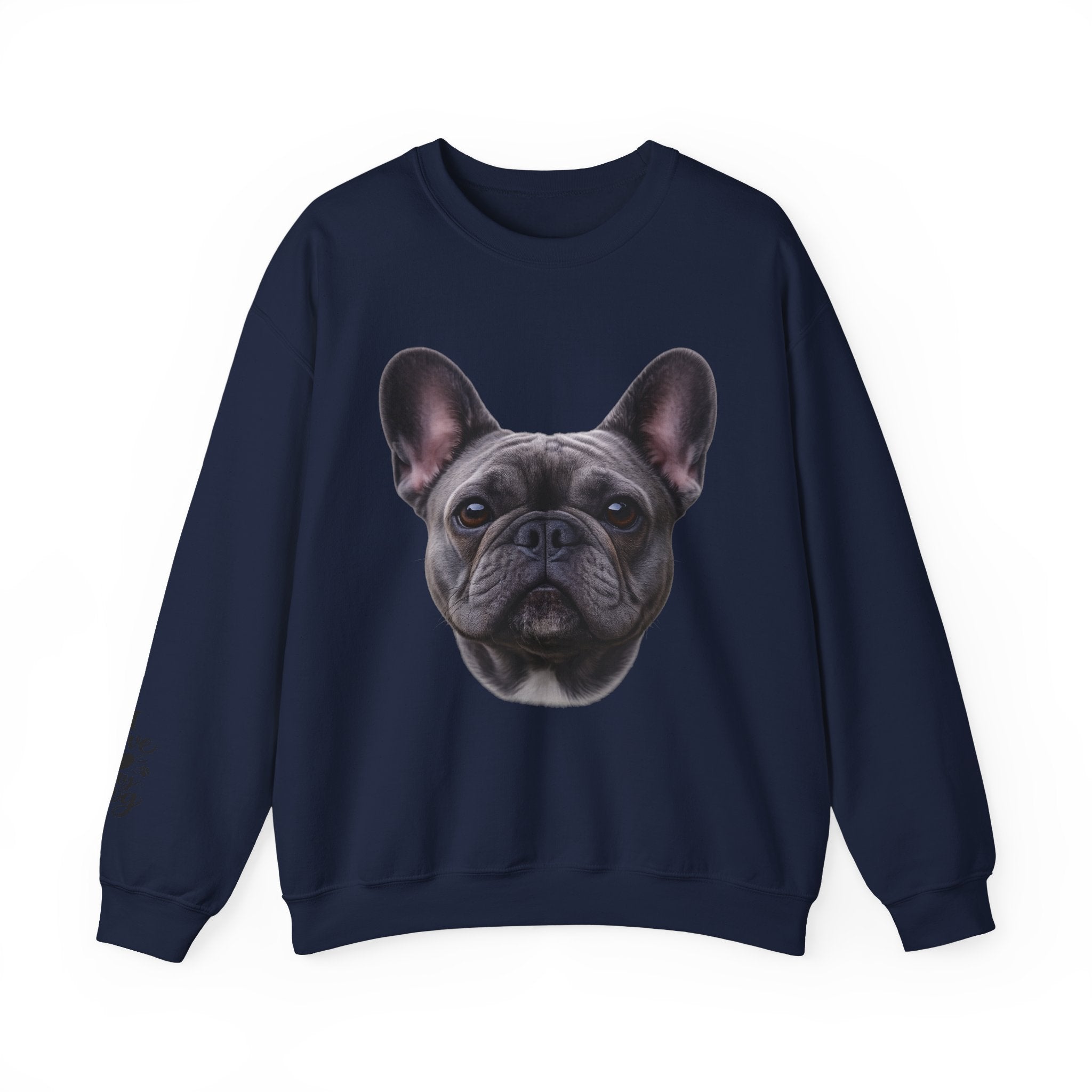 Black French Bulldog Face Sweatshirt | Frenchie Portrait Crewneck