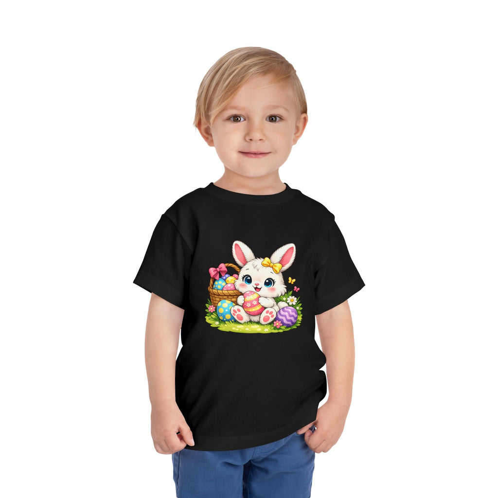Easter Bunny Toddler Tee — Cute Baby Bunny with Easter Eggs