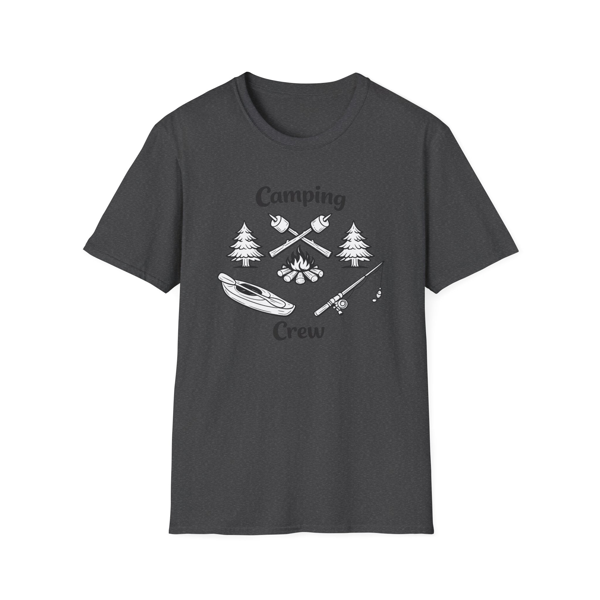 Camping Crew T-Shirt | Camping Icons, Kayak, Campfire, Fishing