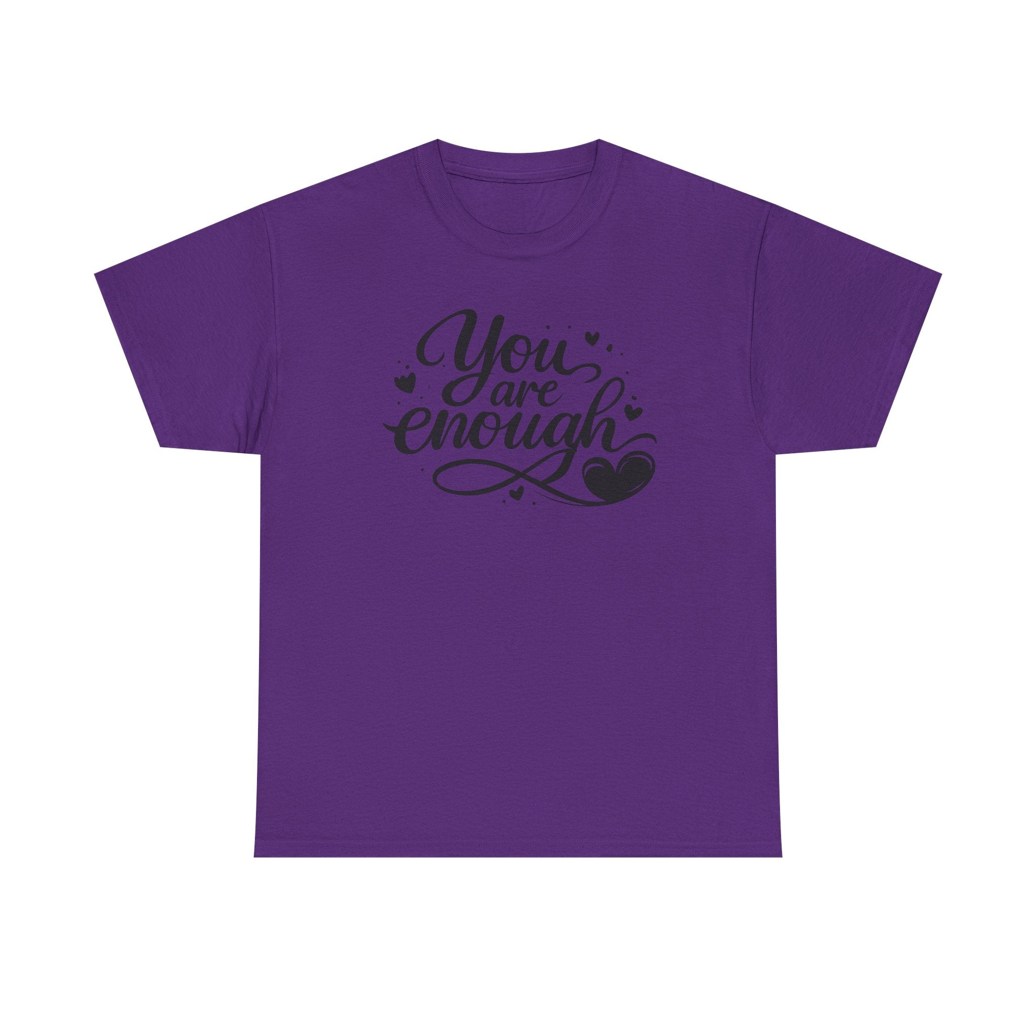 You Are Enough T-Shirt | Inspirational Typography, Heart Design