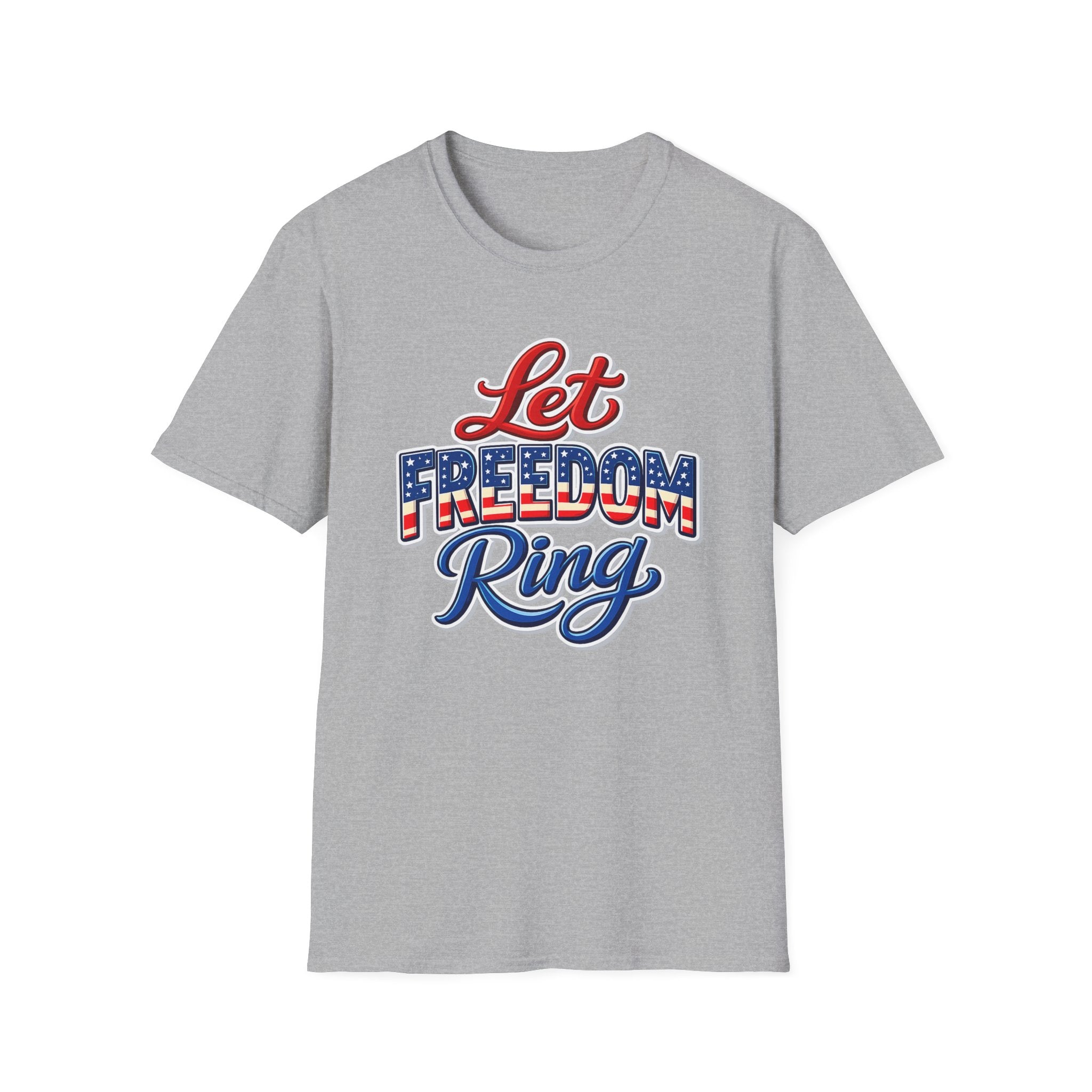 Let Freedom Ring T-Shirt | Patriotic USA Flag Typography