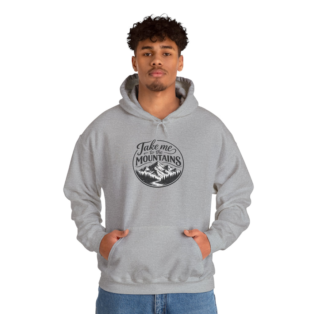 Take Me To The Mountains Hoodie — Adventure Graphic Pullover for Hikers