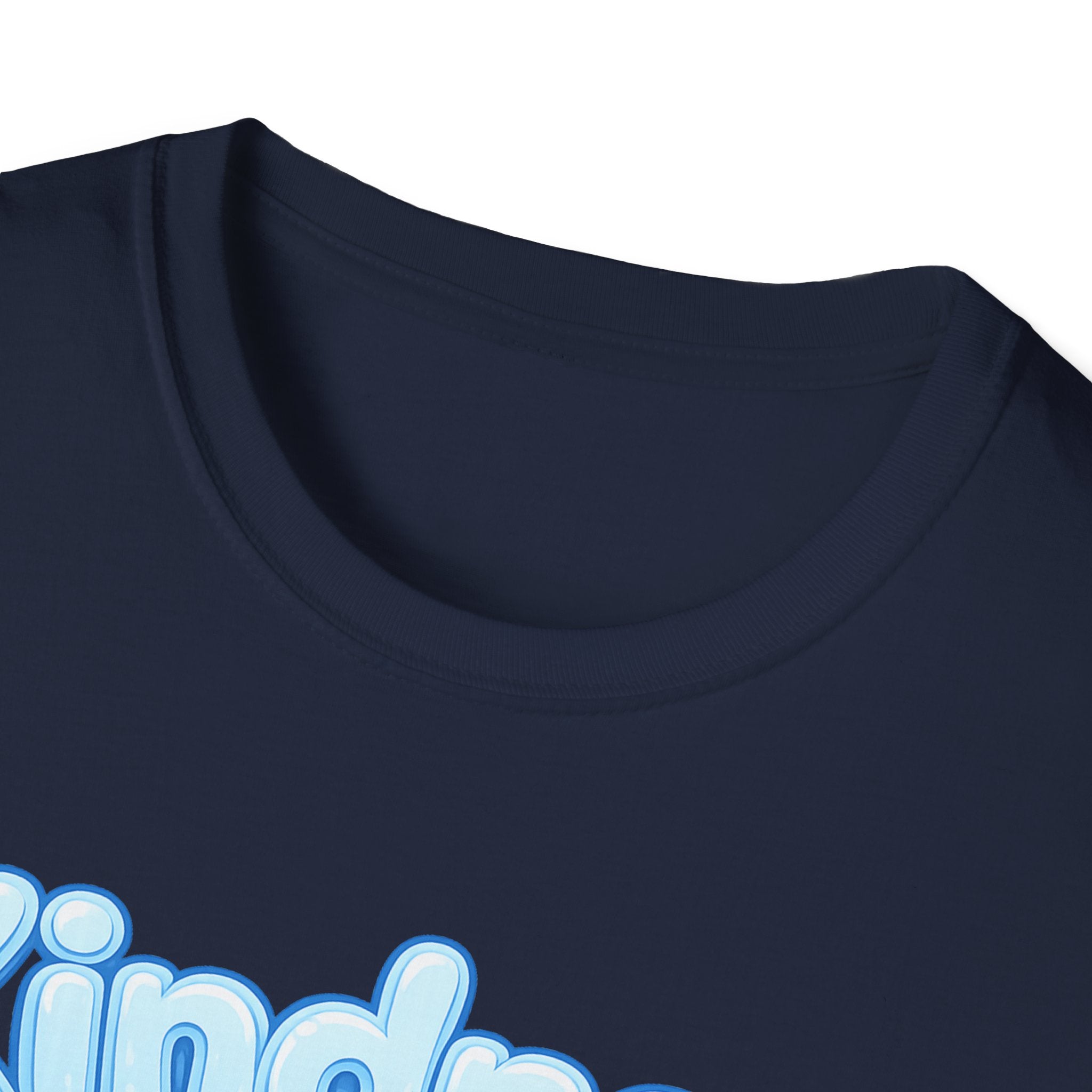 Kindness bubble text T-Shirt | Positive message, pastel blue lettering