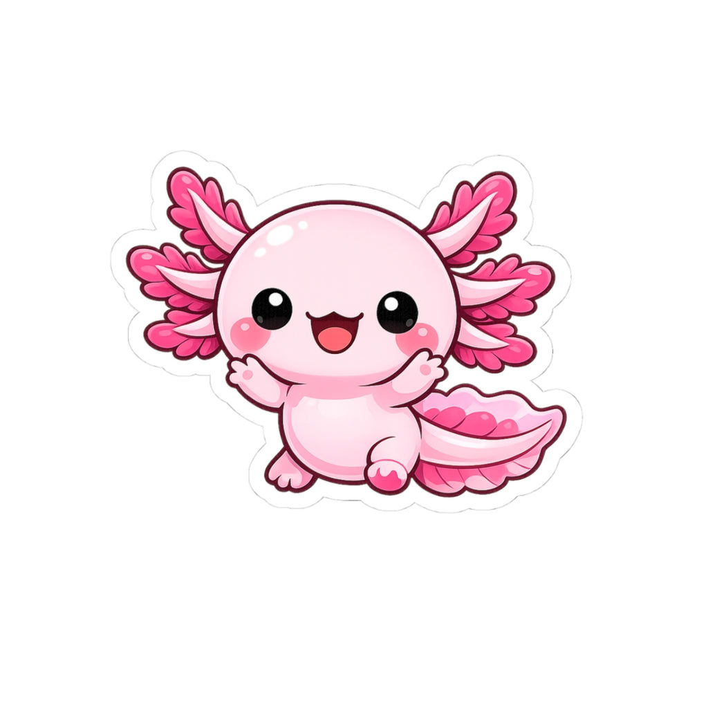 Cute Pink Axolotl Sticker | Kiss-Cut Sticker