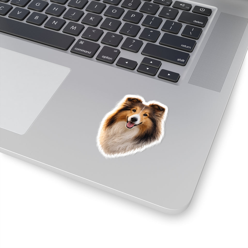 Collie Dog Face Sticker | Kiss-Cut Sticker, Collie Portrait Decal