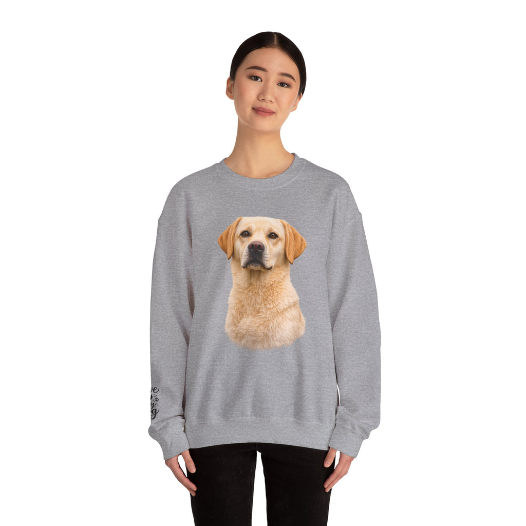 Yellow Labrador Retriever Portrait Sweatshirt | Dog Face Crewneck