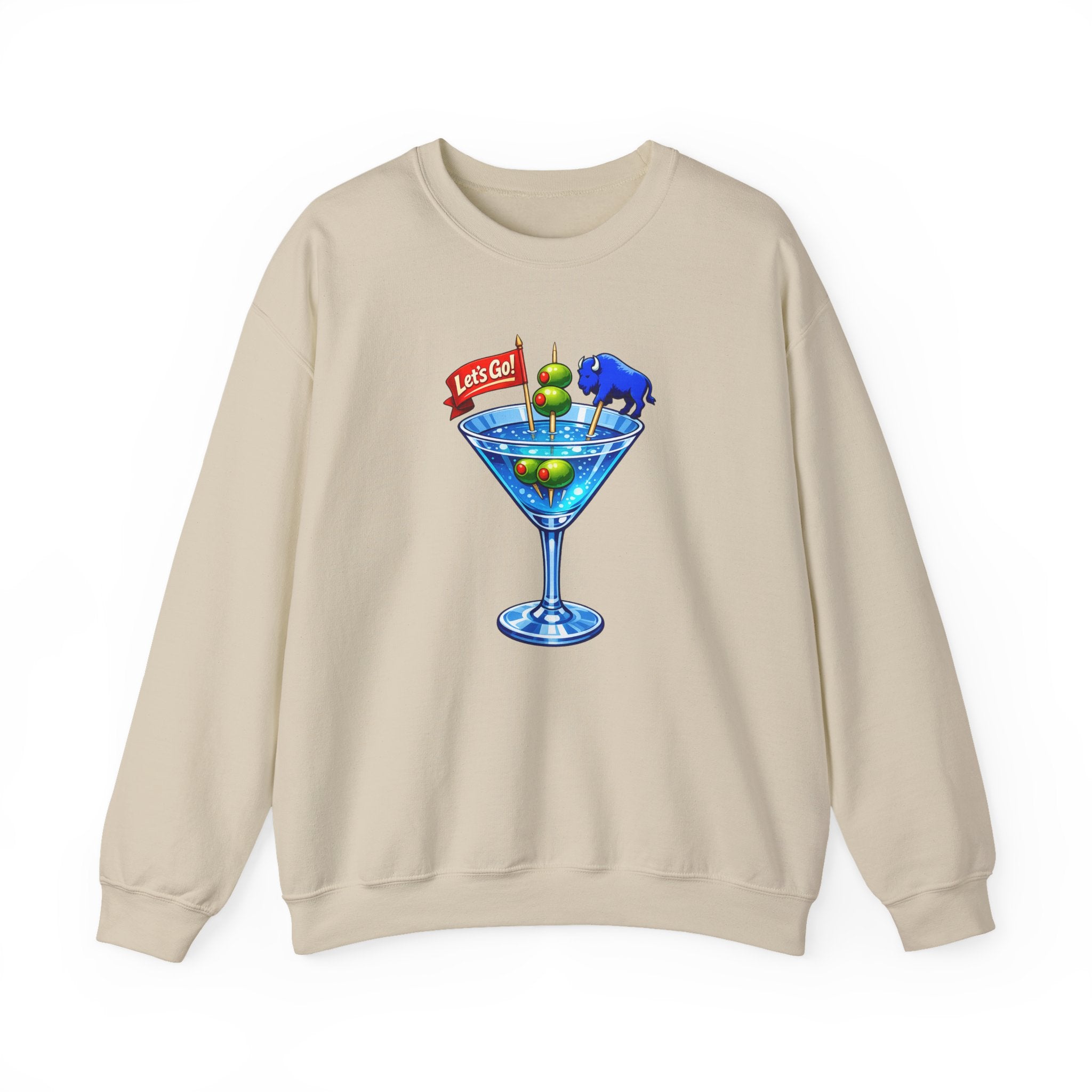 Blue Buffalo Martini Illustration Sweatshirt | Cocktail Graphic Crewneck