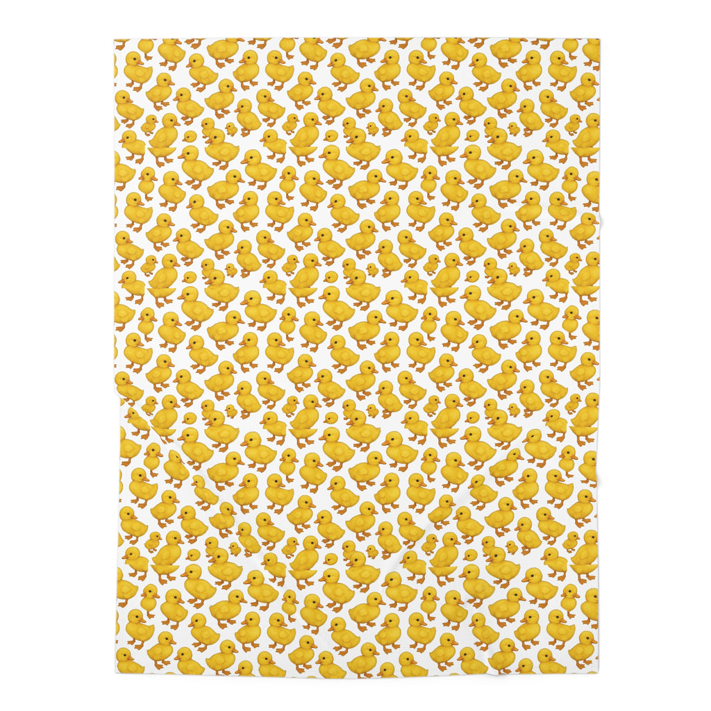 Yellow Duck Pattern Baby Swaddle Blanket | Cute Duckling Print