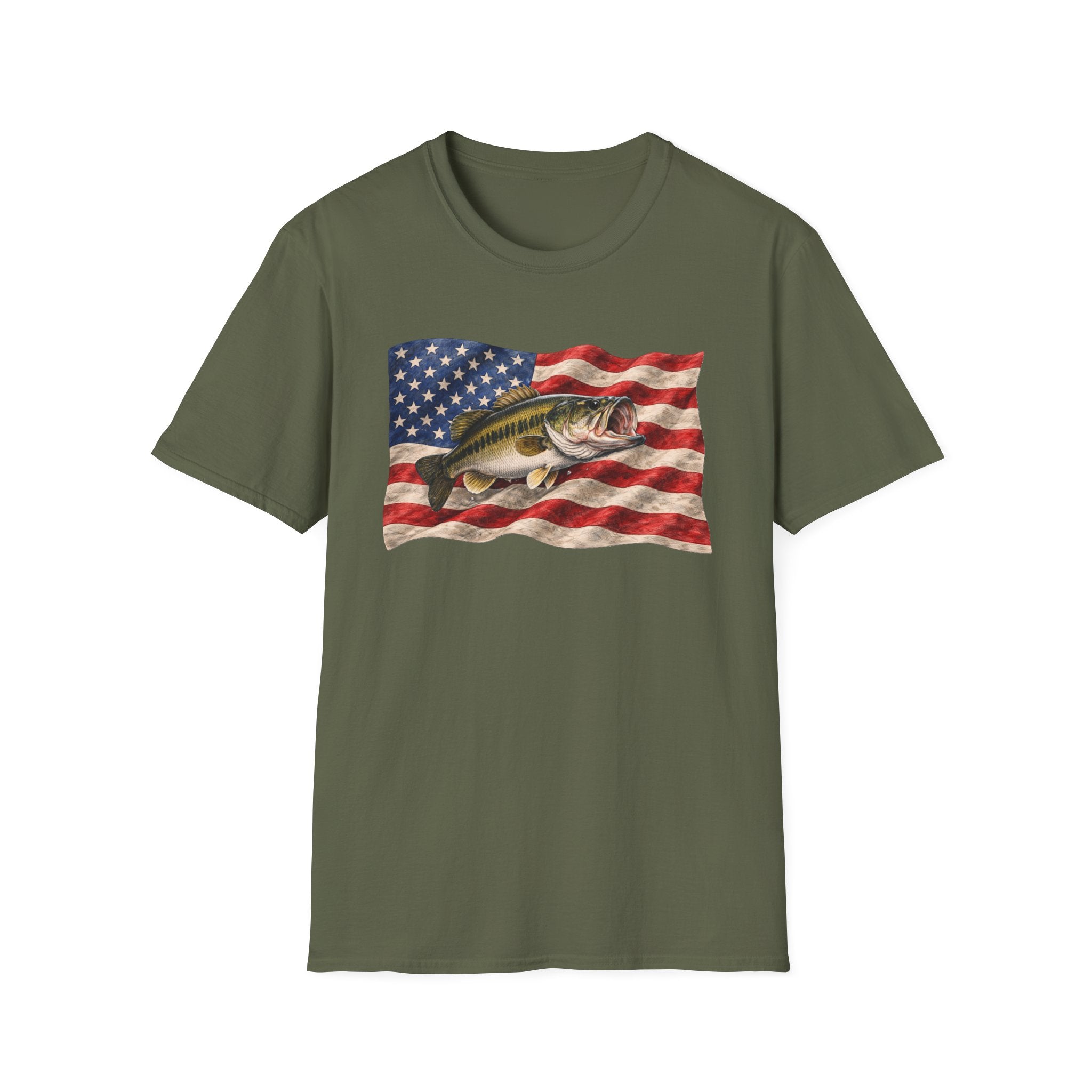 Bass American Flag Unisex Softstyle T-Shirt