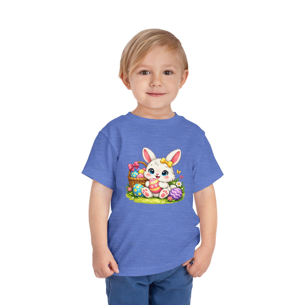 Easter Bunny Toddler Tee — Cute Baby Bunny with Easter Eggs