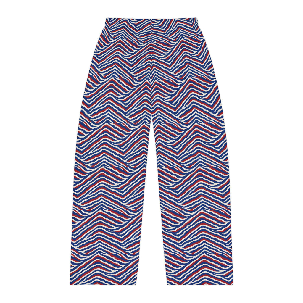 Wavy Red White Blue  Stripe Pajama Pants