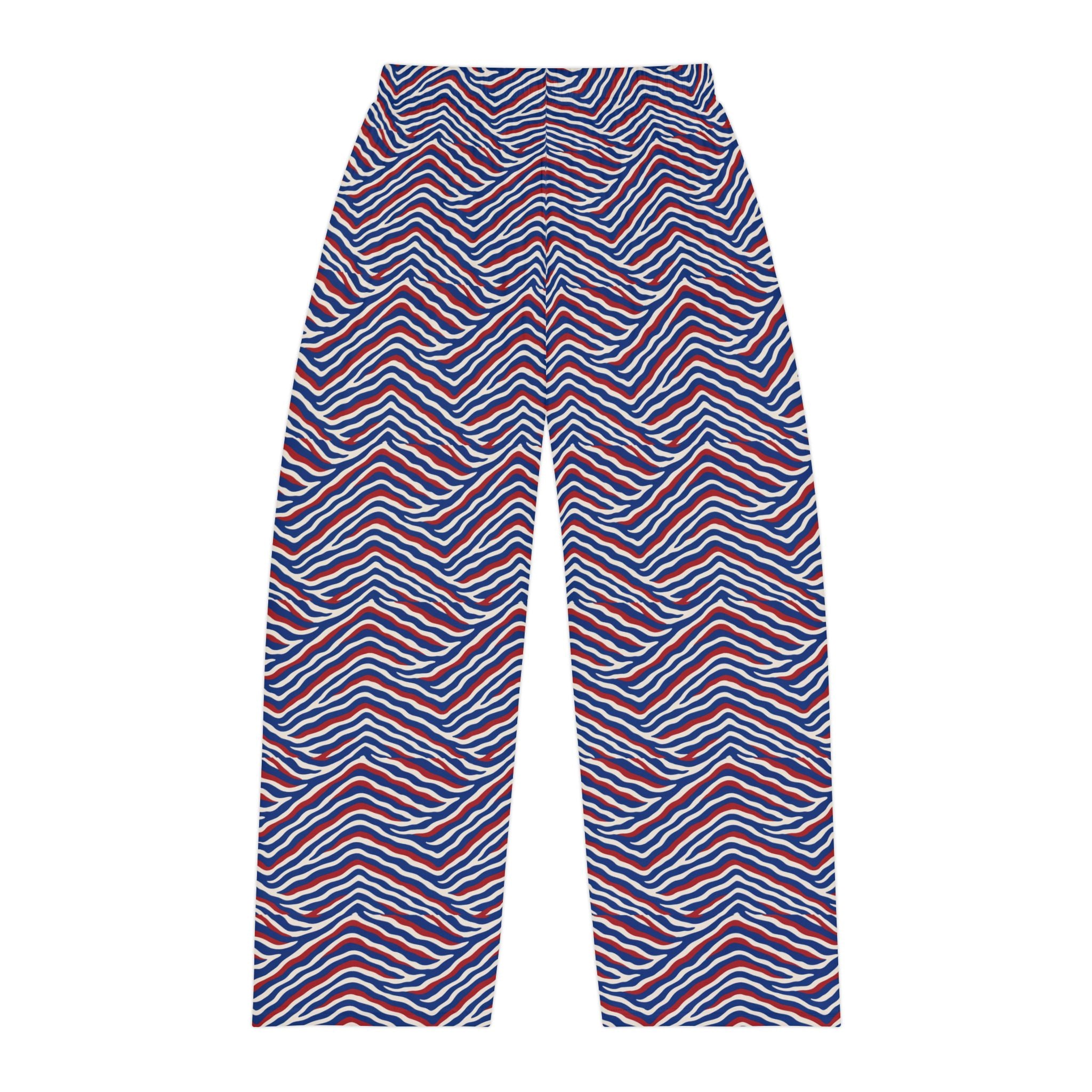 Wavy Red White Blue  Stripe Pajama Pants