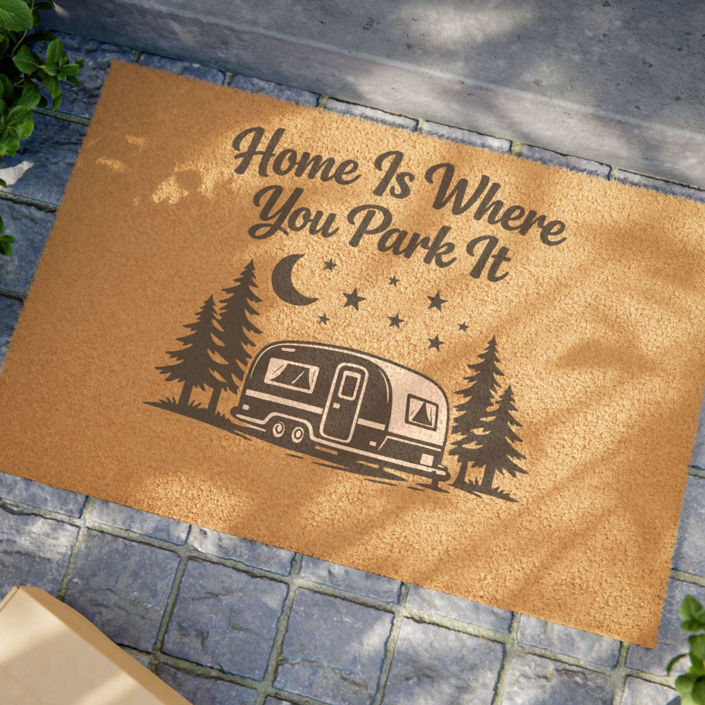 Doormat - "Home Is Where You Park It" Camper RV Welcome Mat