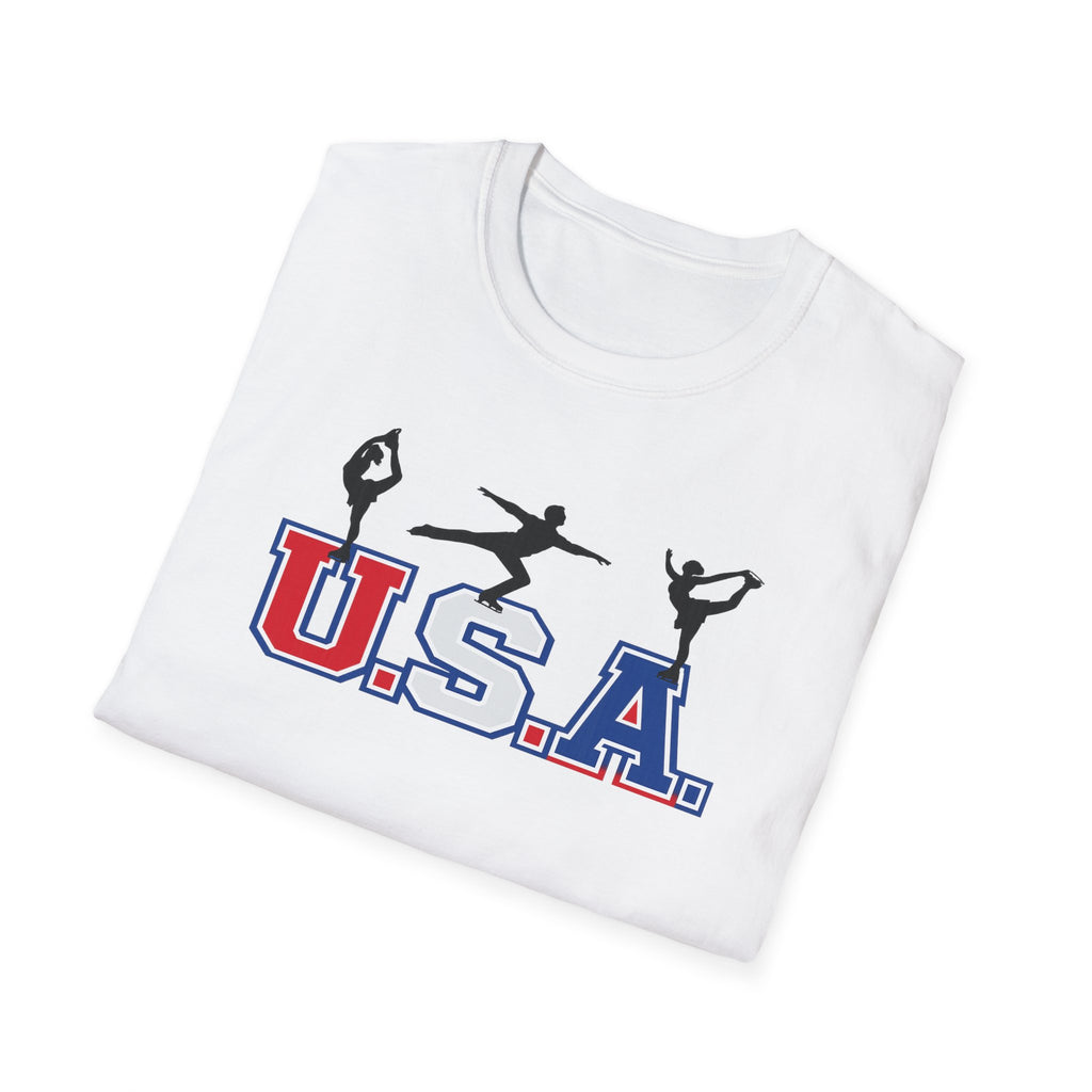 U.S.A. figure skating Unisex Softstyle T-Shirt