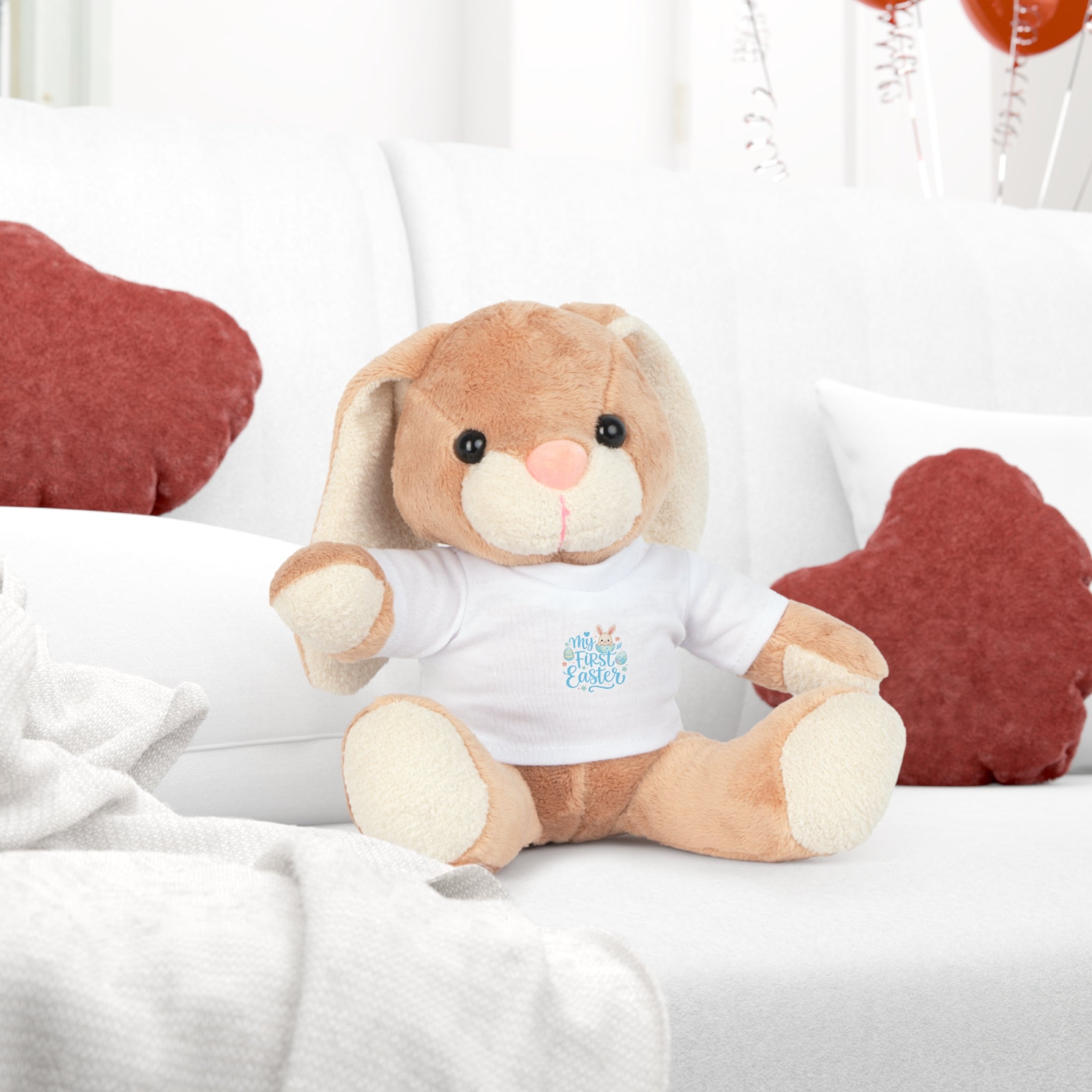 Easter Bunny Plush Toy with “My First Easter" T‑Shirt