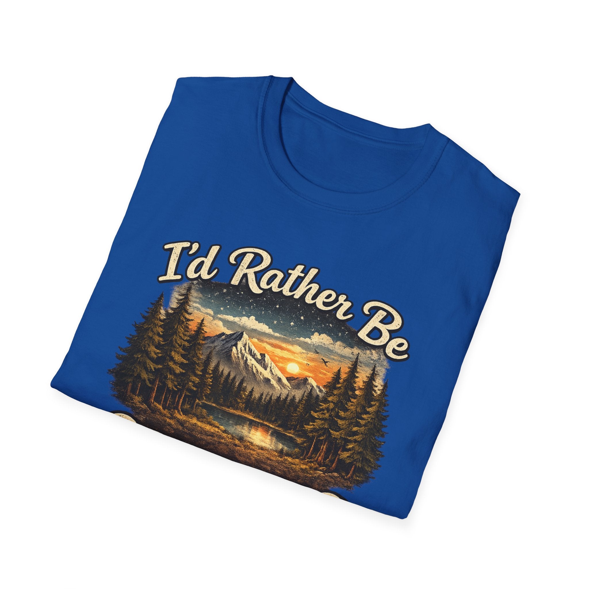 I'd Rather Be Camping T-Shirt | Mountain Forest Sunset Camping Shirt