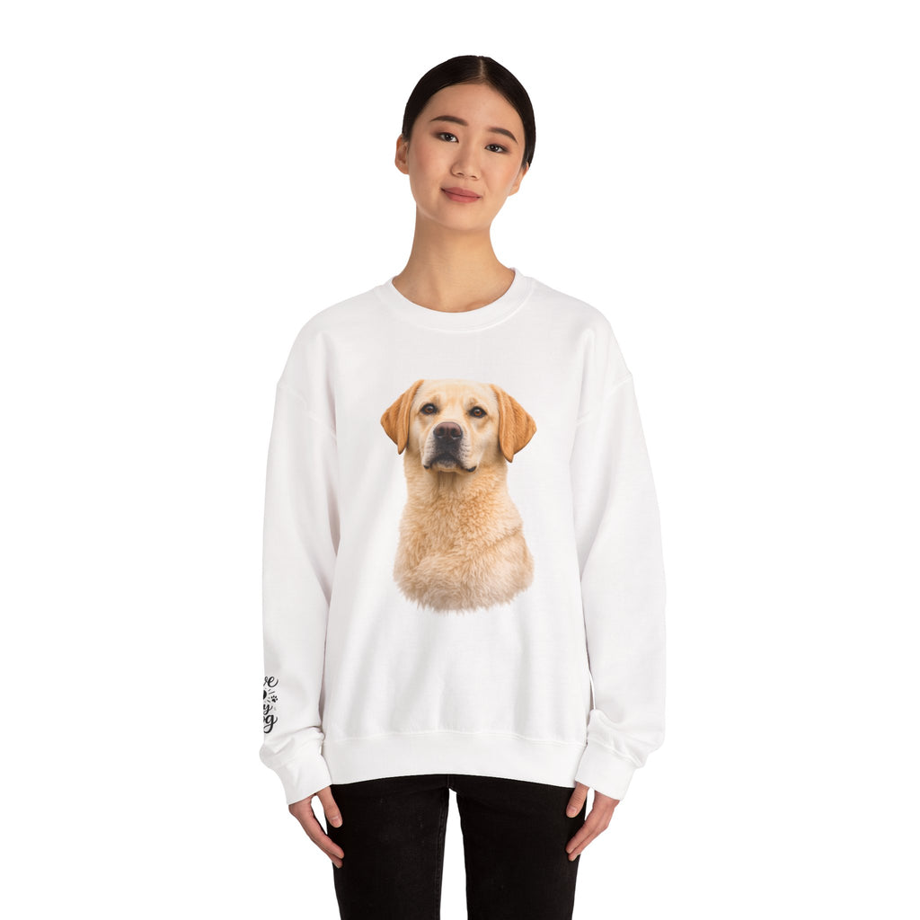 Yellow Labrador Retriever Portrait Sweatshirt | Dog Face Crewneck