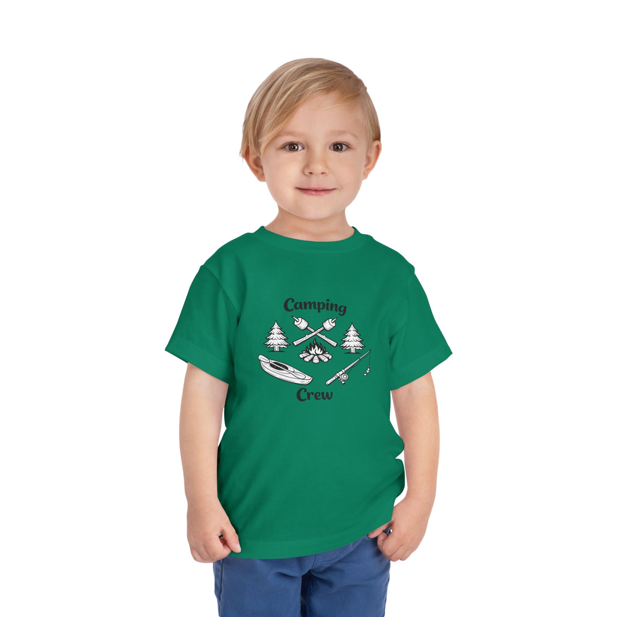 Camping Crew Toddler Tee | Kids Outdoor Camping Shirt, Kayak Fishing Bonfire Design