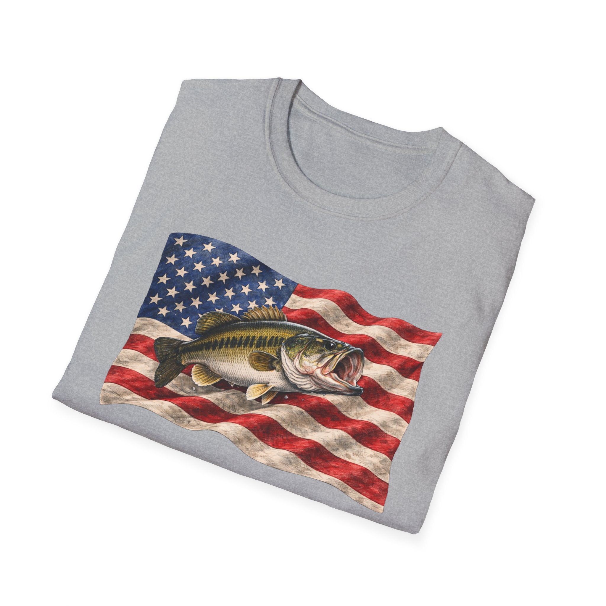 Bass American Flag Unisex Softstyle T-Shirt