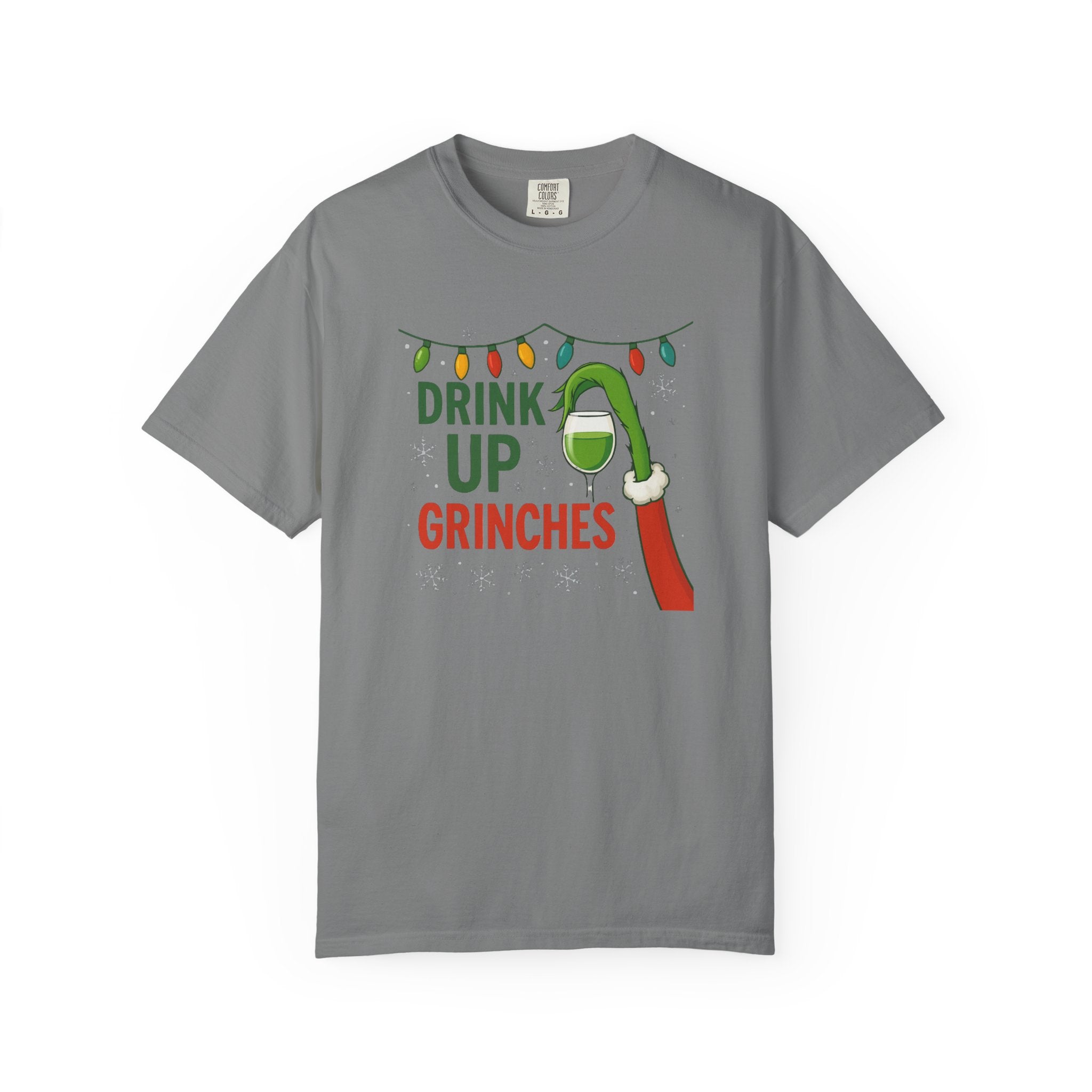 Drink Up Grinches T-Shirt | Grinch Holiday Illustration, Christmas Lights
