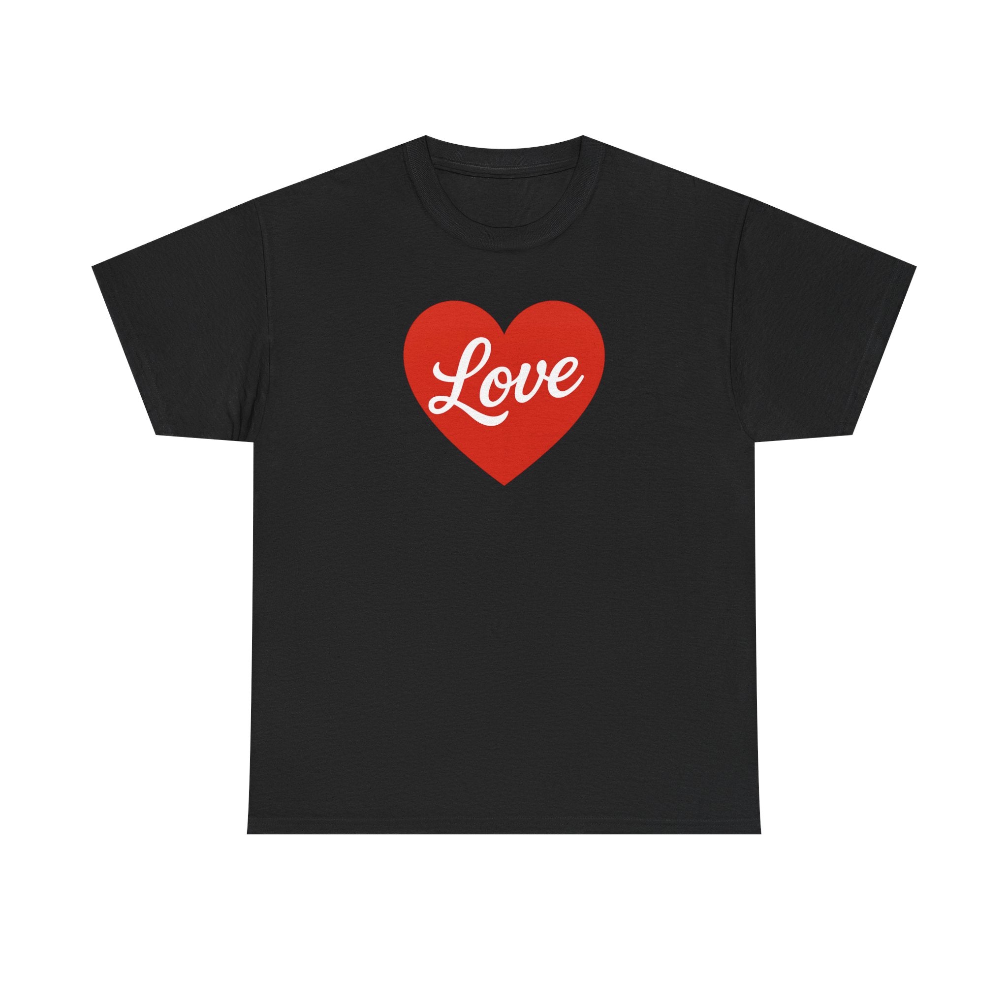 Red Heart Valentine's Day Love Script Tee