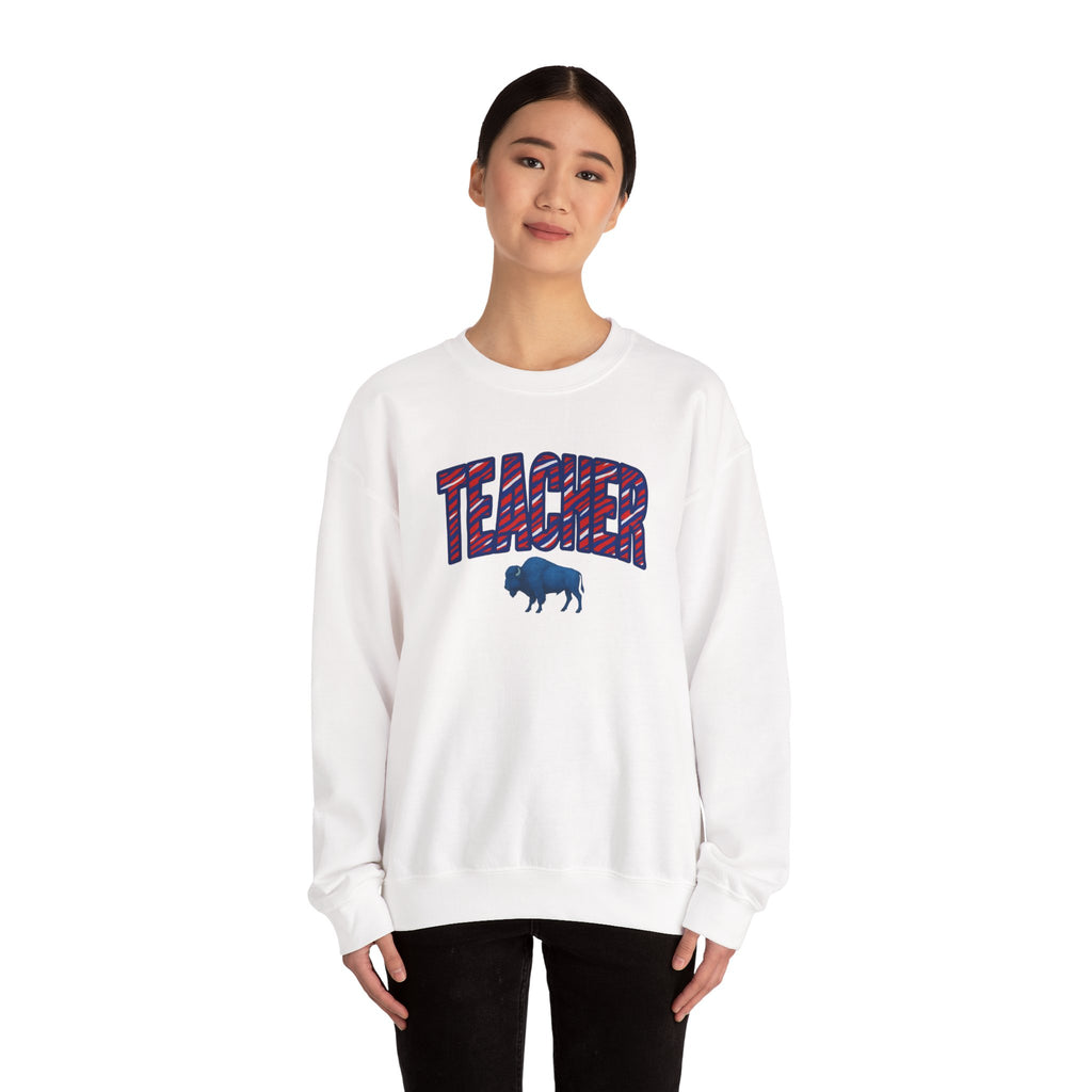 Teacher buffalo plaid arch Sweatshirt | Teacher crewneck