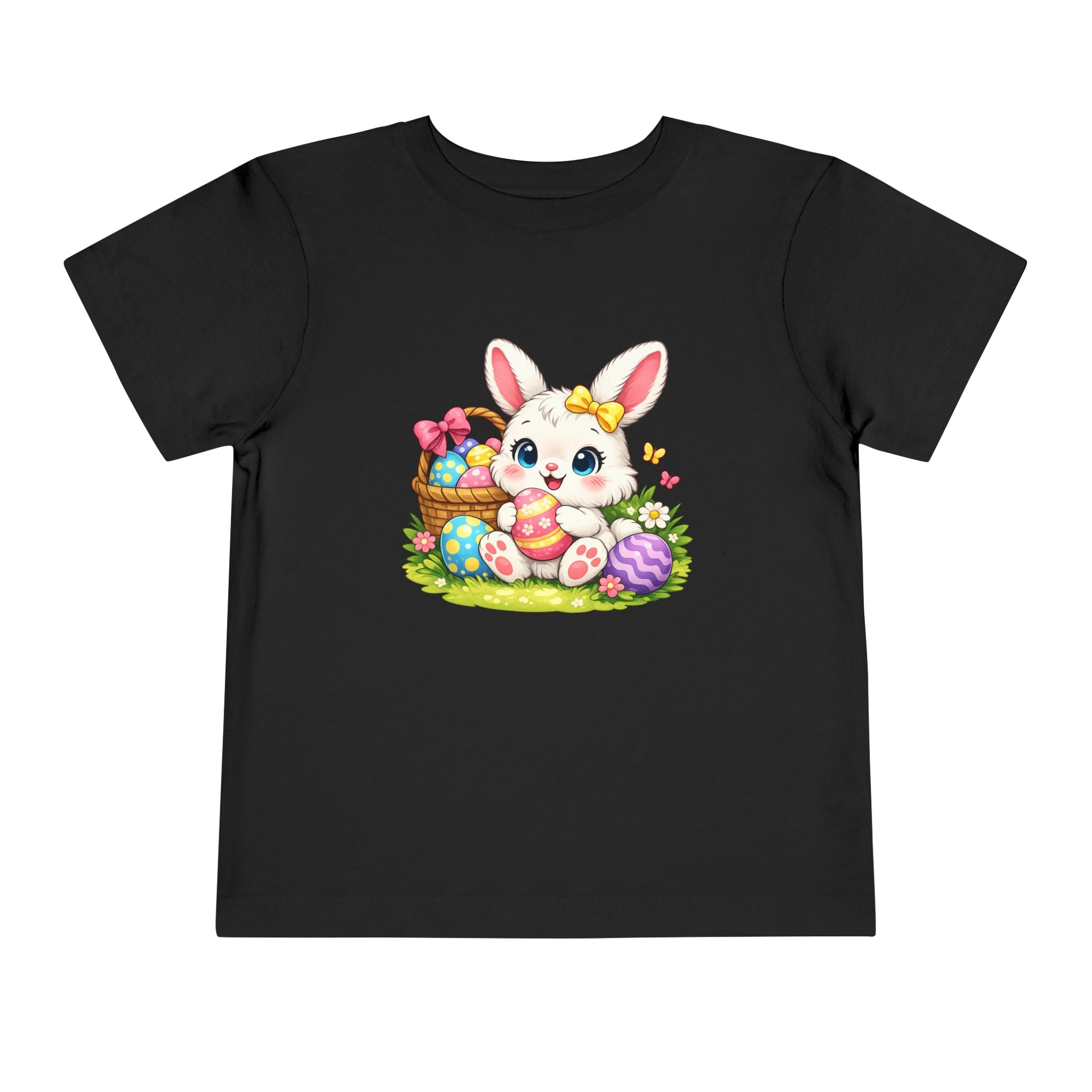 Easter Bunny Toddler Tee — Cute Baby Bunny with Easter Eggs