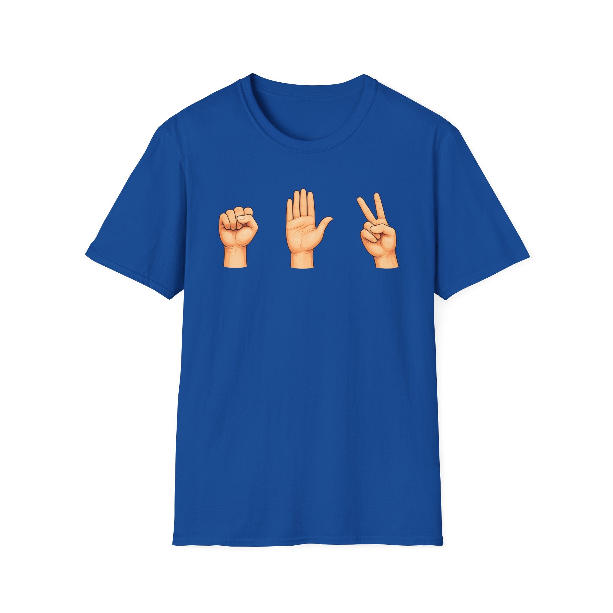 Rock Paper Scissors T-Shirt | Hand Emoji Design, Casual Tee