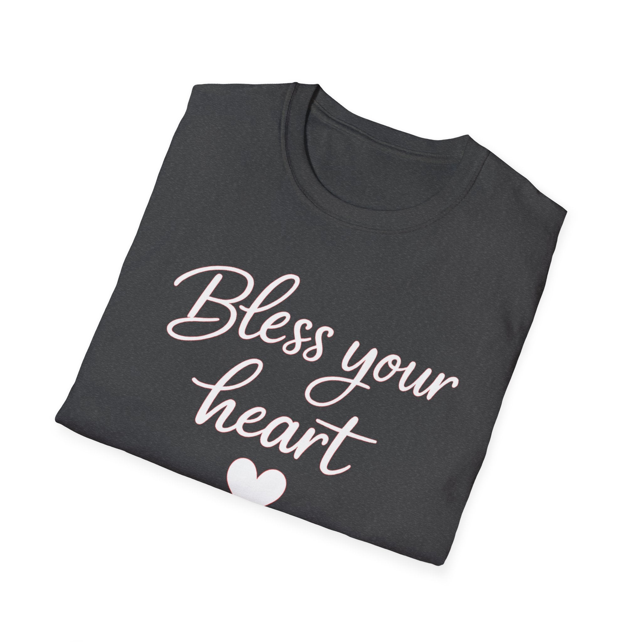 Bless Your Heart T-Shirt | Southern Phrase, Script Heart Design