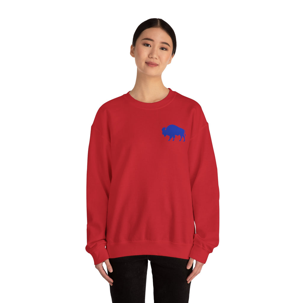 Where Else Would You Rather Be Than Right Here Right Now Crewneck Sweatshirt | Buffalo Chest Logo