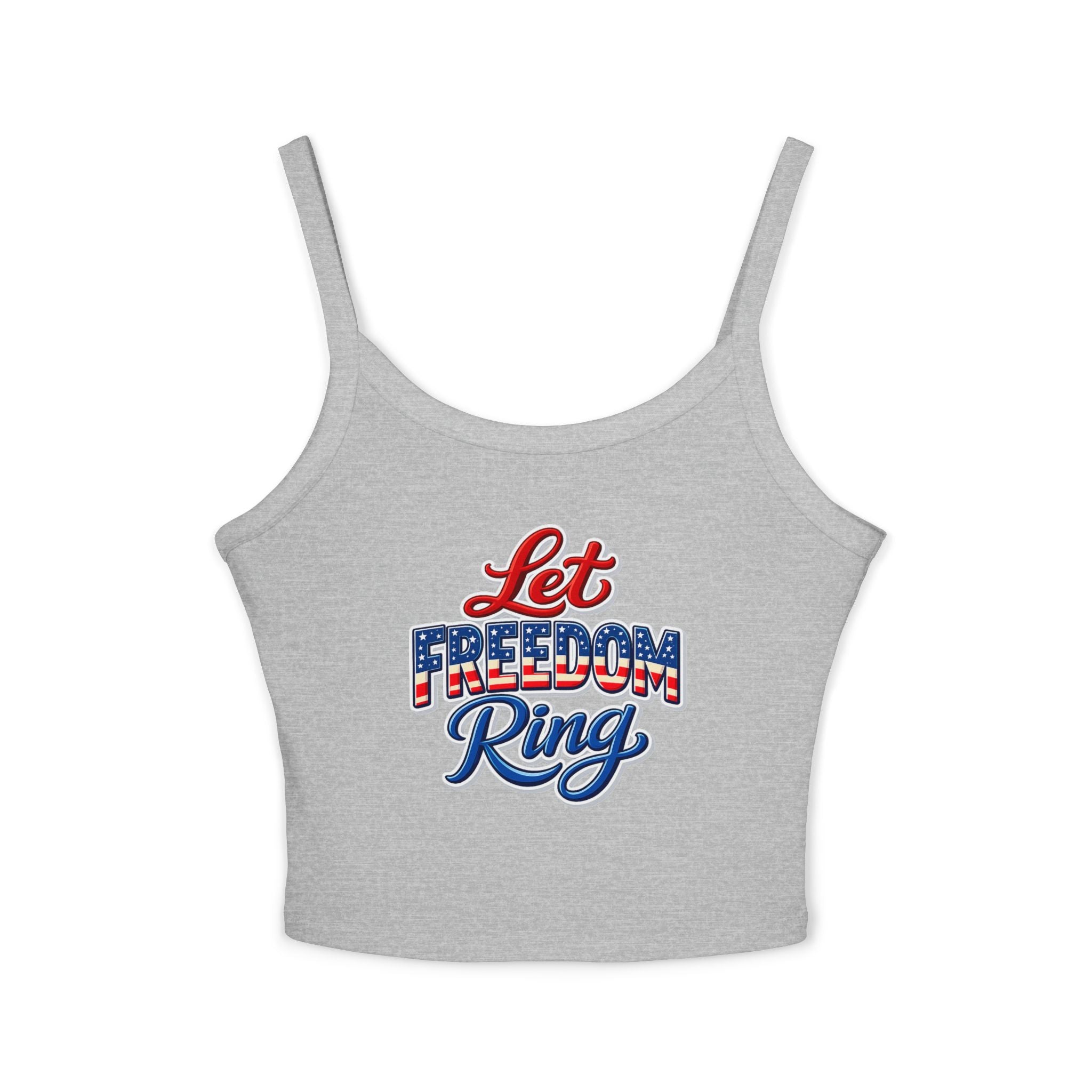 Let Freedom Ring Tank Top | American Flag Script Patriotic July 4th