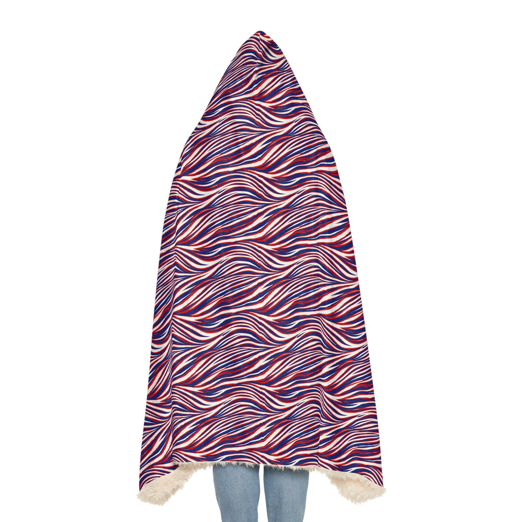 red, white and royal blue Pattern Snuggle Blanket | Hooded Cozy Throw