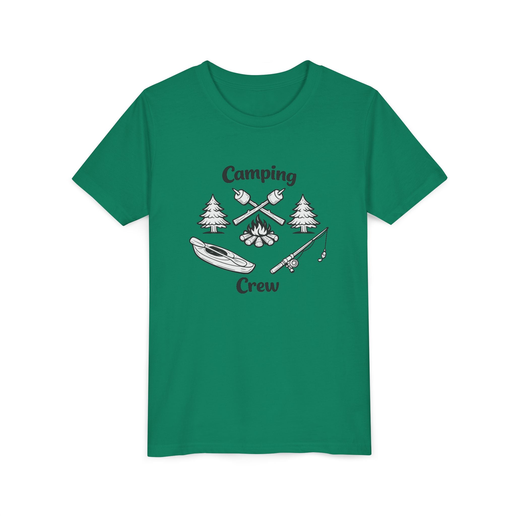 Camping Crew Youth Tee | Kayak, Campfire, Fishing Outdoors