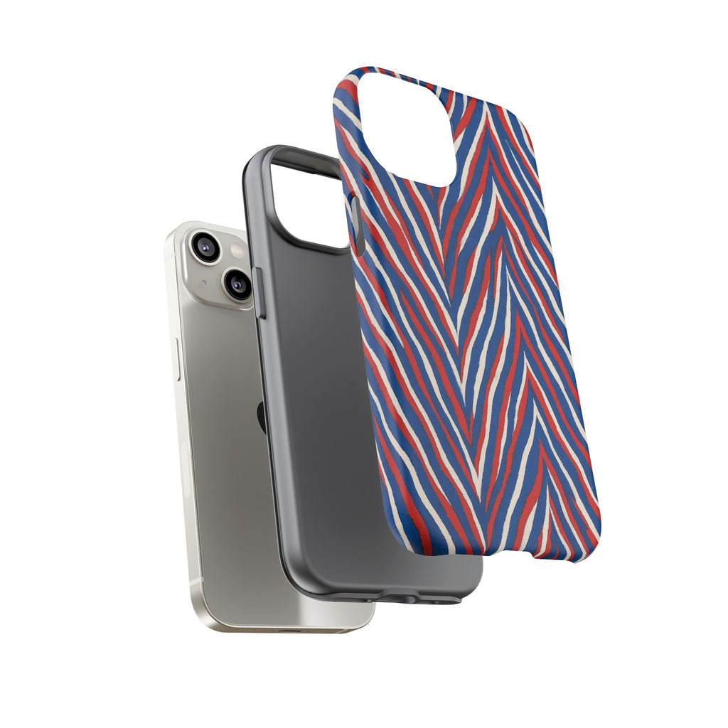Red White Blue Zebra Stripe Tough Case | Patriotic Phone Cover