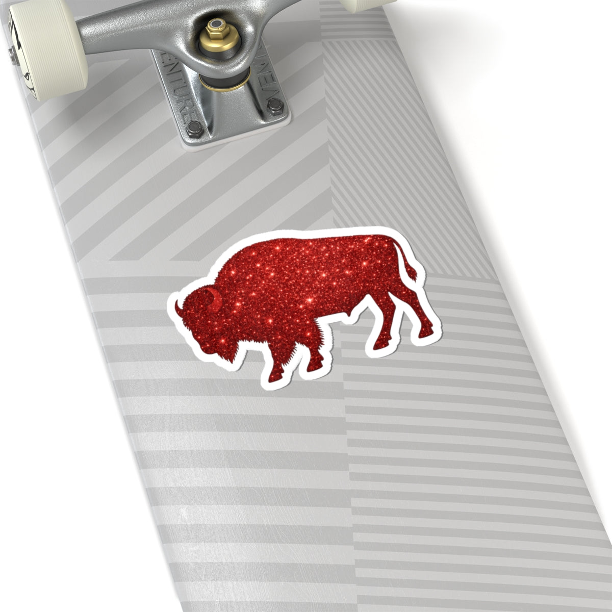 Red Glitter Buffalo Sticker | Kiss-Cut Vinyl Decal, Laptop Sticker