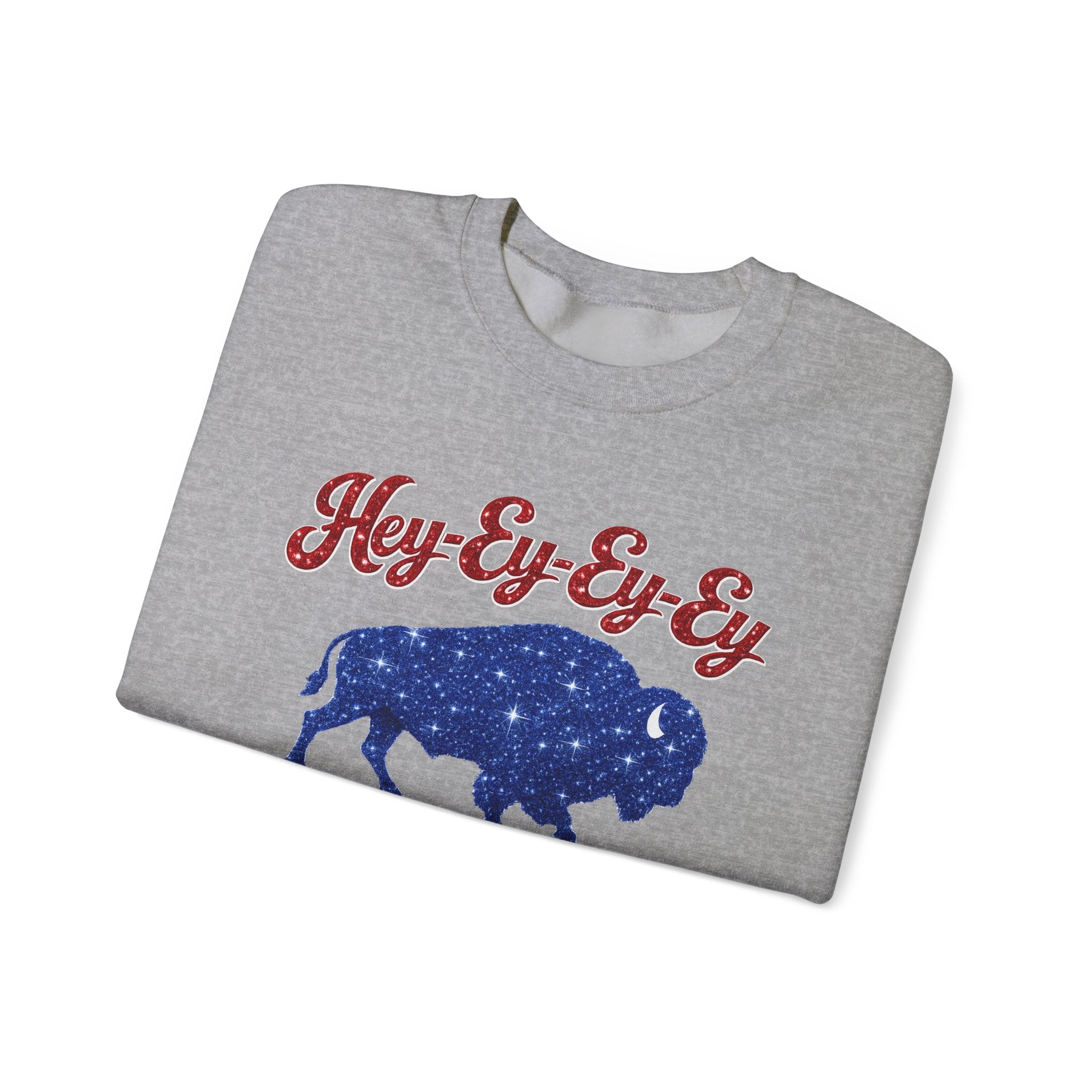 Hey-Ey-Ey Buffalo crewneck sweatshirt | Starry silhouette, rustic buffalo