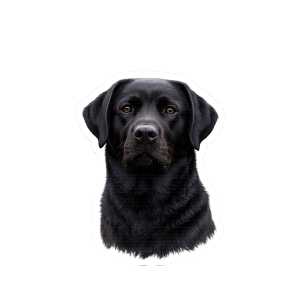 Black Labrador Retriever Portrait Sticker | Kiss-Cut Dog Sticker