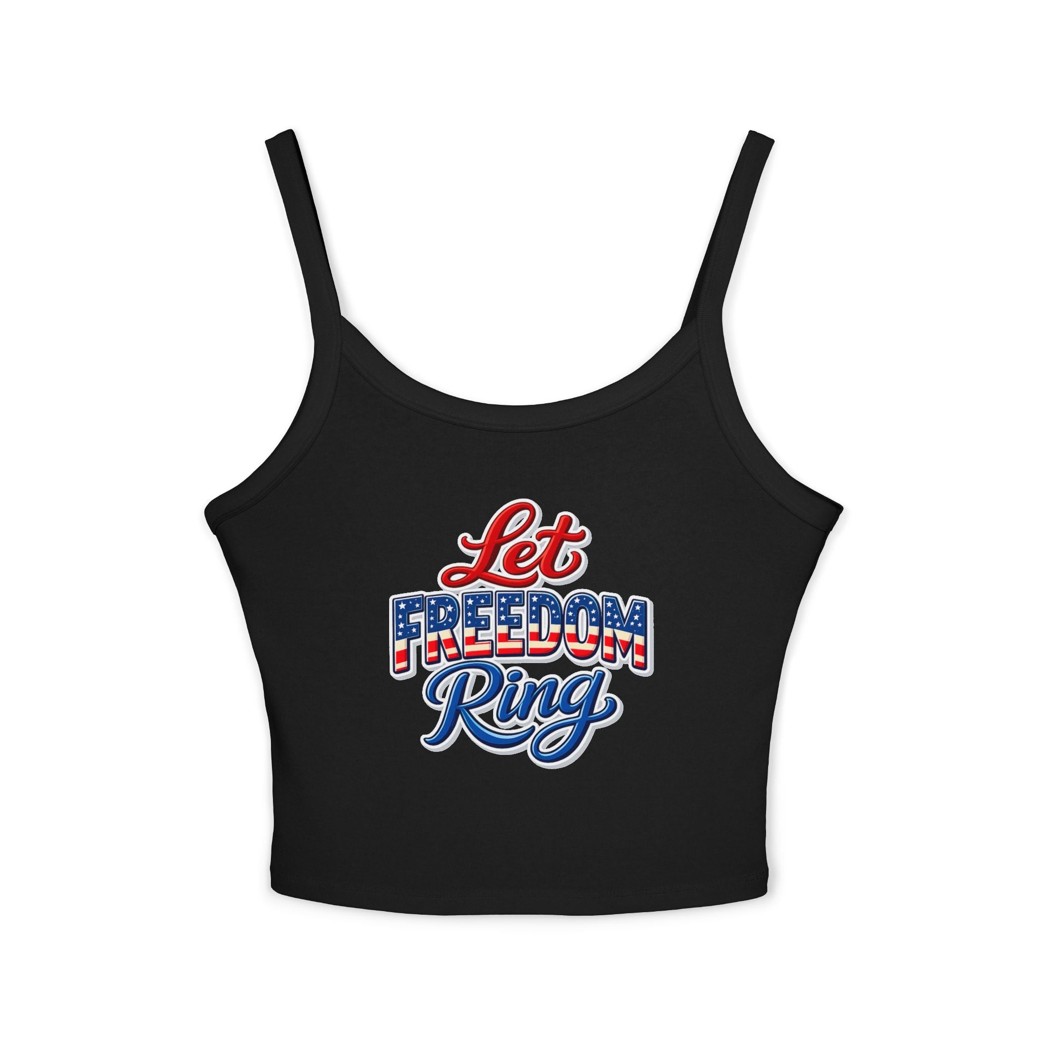 Let Freedom Ring Tank Top | American Flag Script Patriotic July 4th