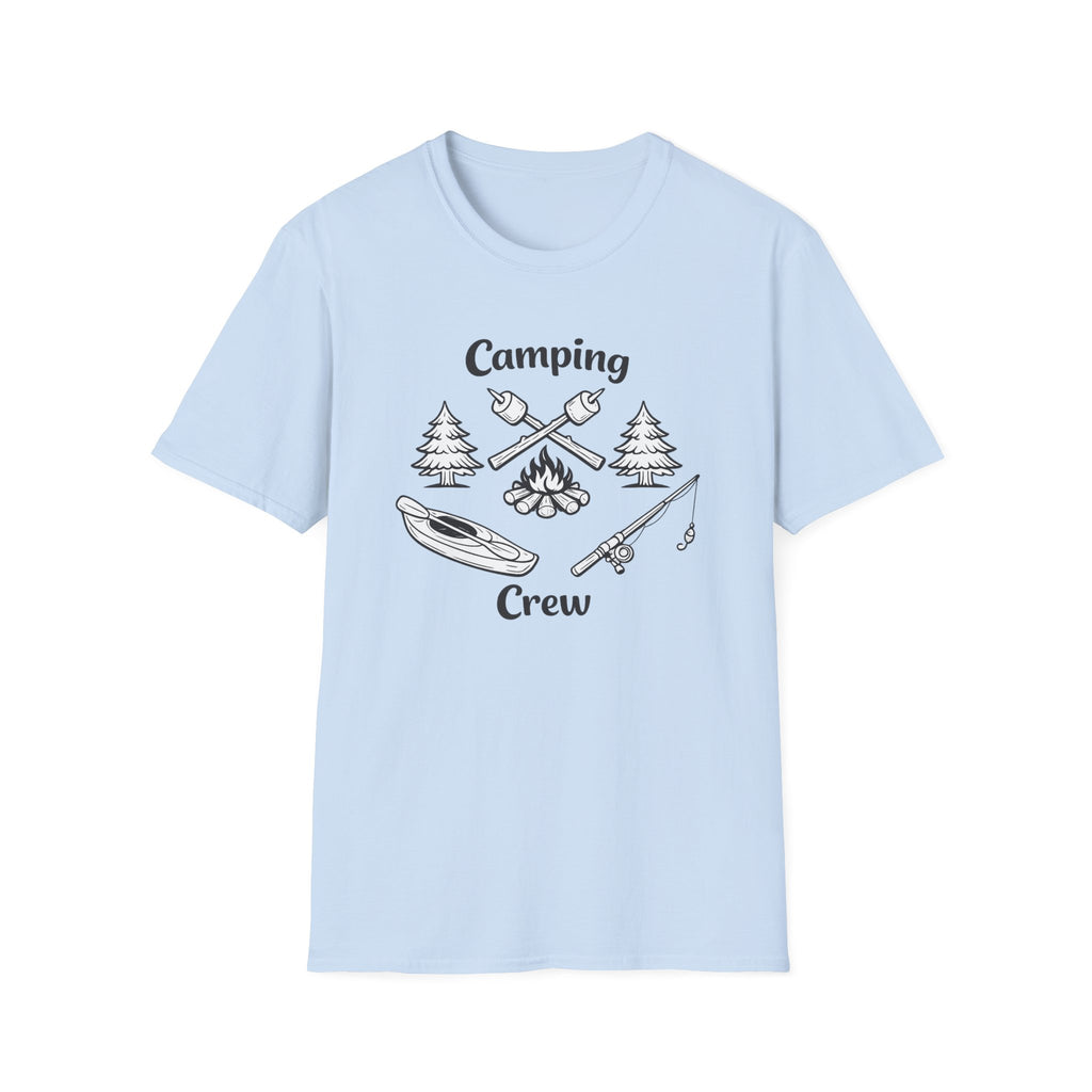 Camping Crew T-Shirt | Camping Icons, Kayak, Campfire, Fishing