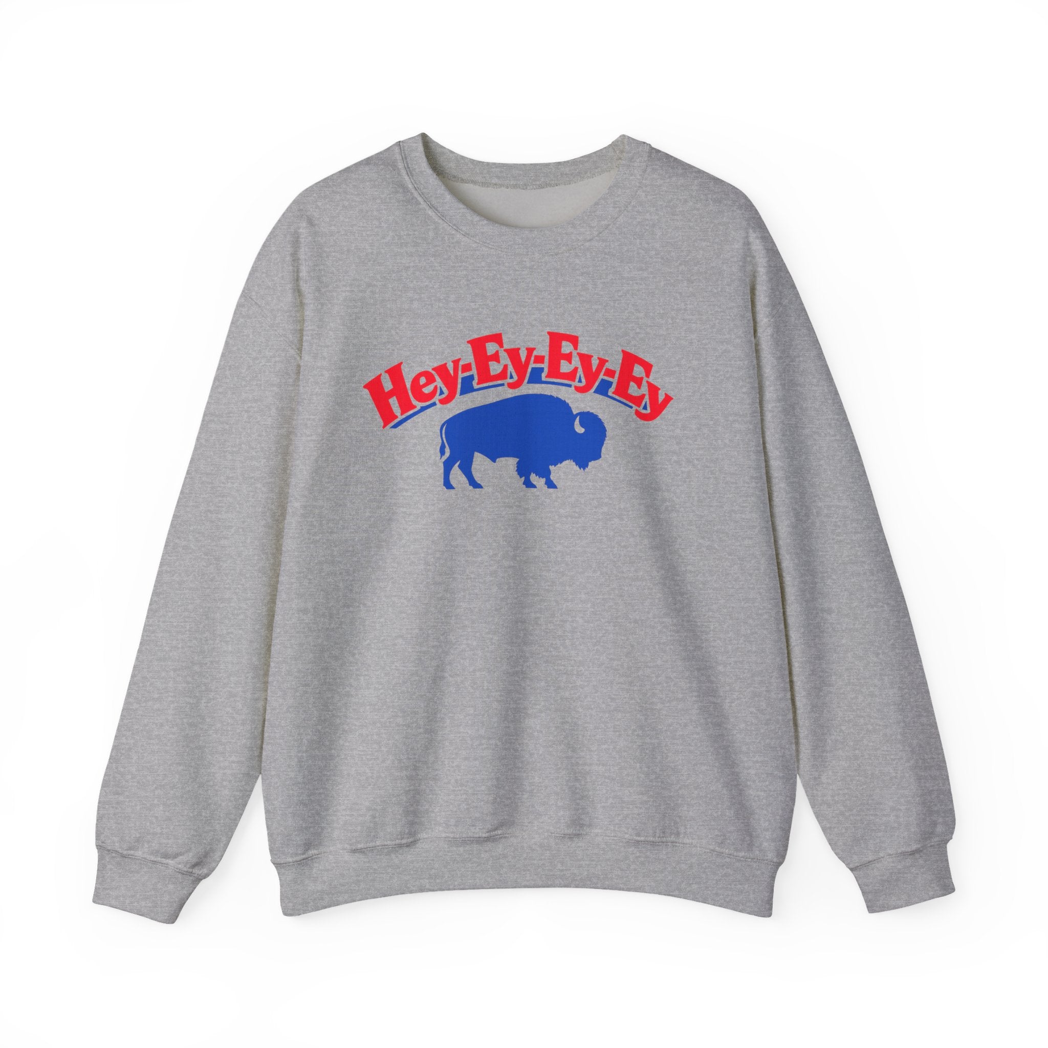 Hey-Ey-Ey-Ey Buffalo Crewneck Sweatshirt | Retro Buffalo Graphic