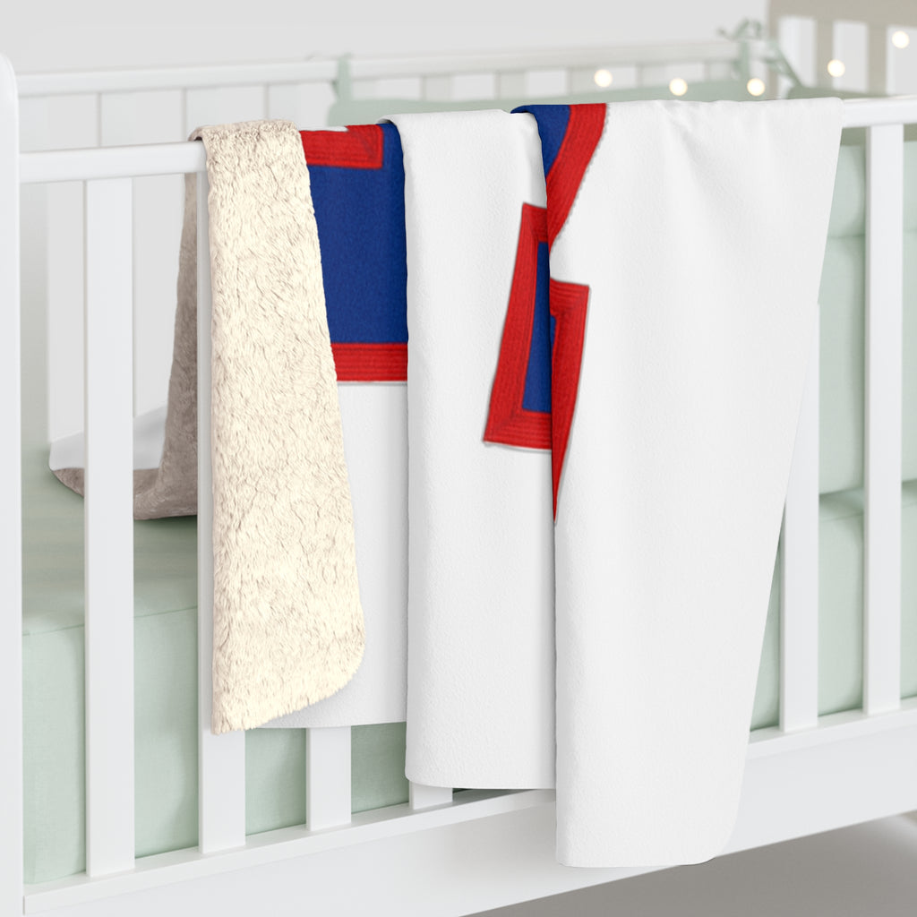 17 Sherpa Fleece Blanket | Blue Red Athletic Jersey Style