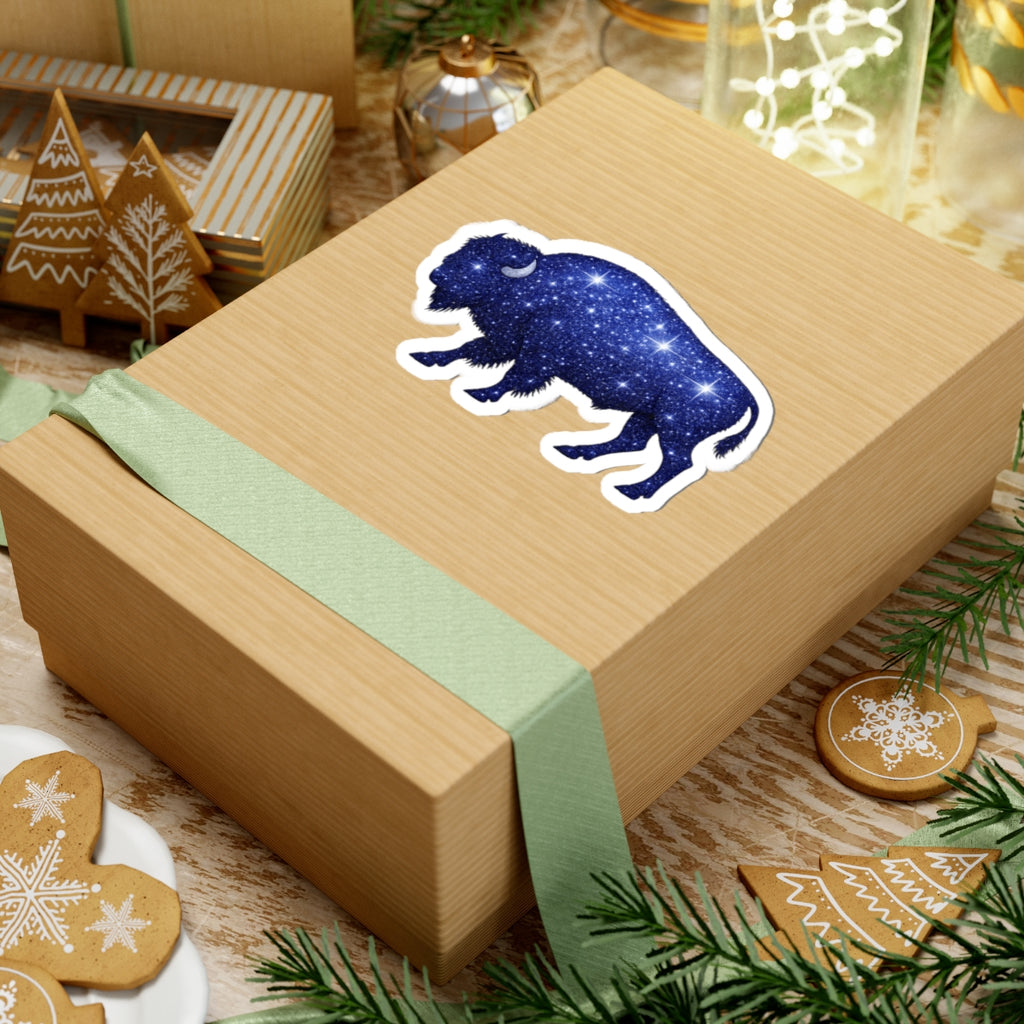 Starry Buffalo Sticker | Galaxy Bison Kiss-Cut Sticker