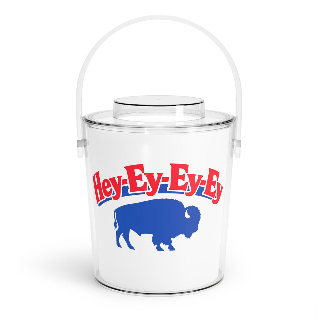 Hey-Ey-Ey-Ey Buffalo Graphic Ice Bucket | Acrylic Ice Bucket with Tongs