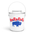 Hey-Ey-Ey-Ey Buffalo Graphic Ice Bucket | Acrylic Ice Bucket with Tongs